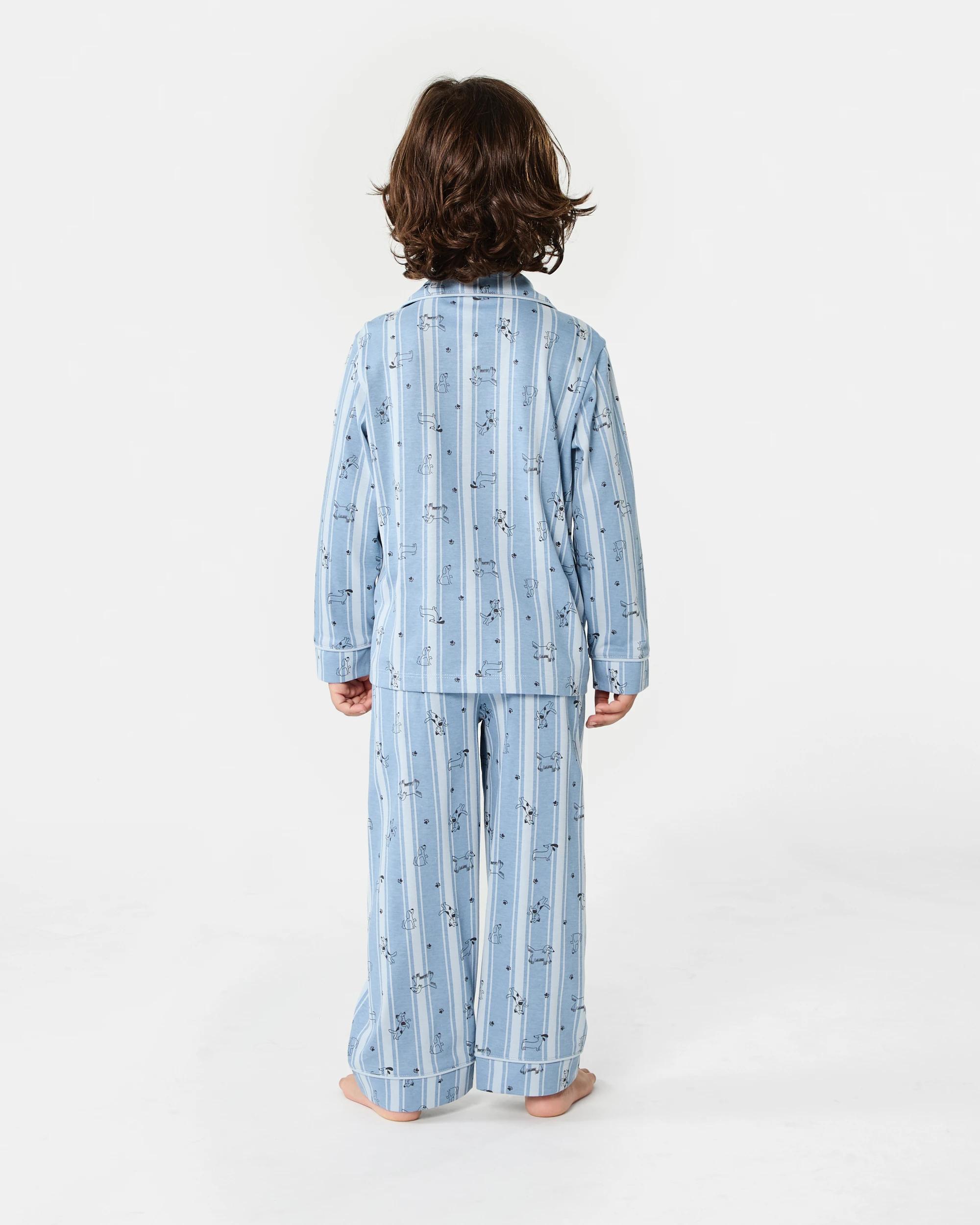 2 Button Through Pyjama Set Blu Dogs, 2 of 6