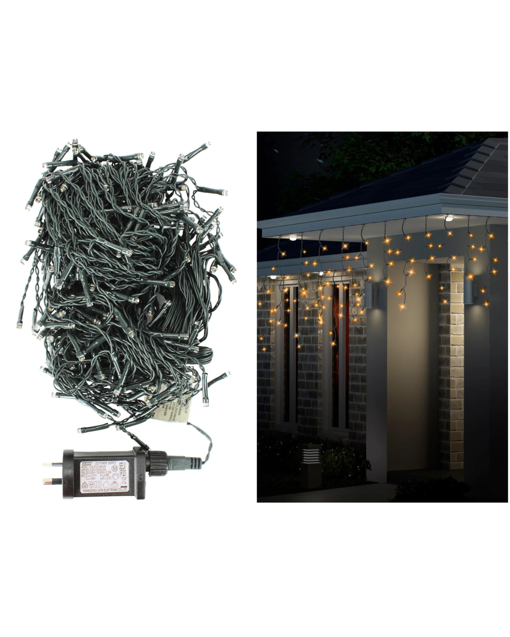 1 Uncle Bills 300 Warm LED Icicle Lights 5.9m - White, 1 of 2