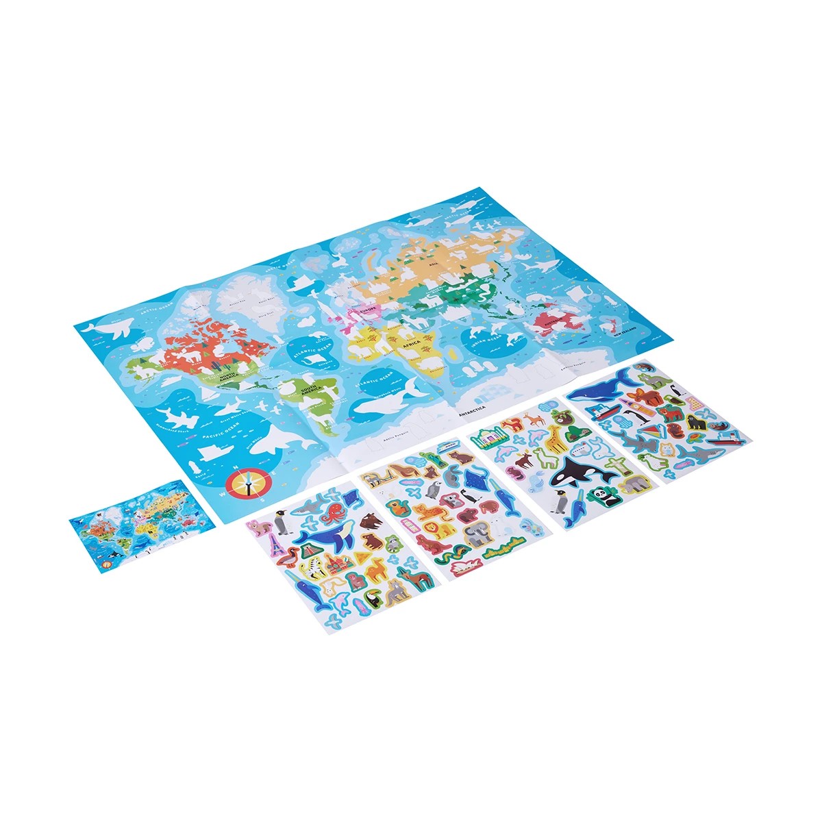 2 Learn About the World Map: Giant Educational Poster and Stickers, 2 of 9