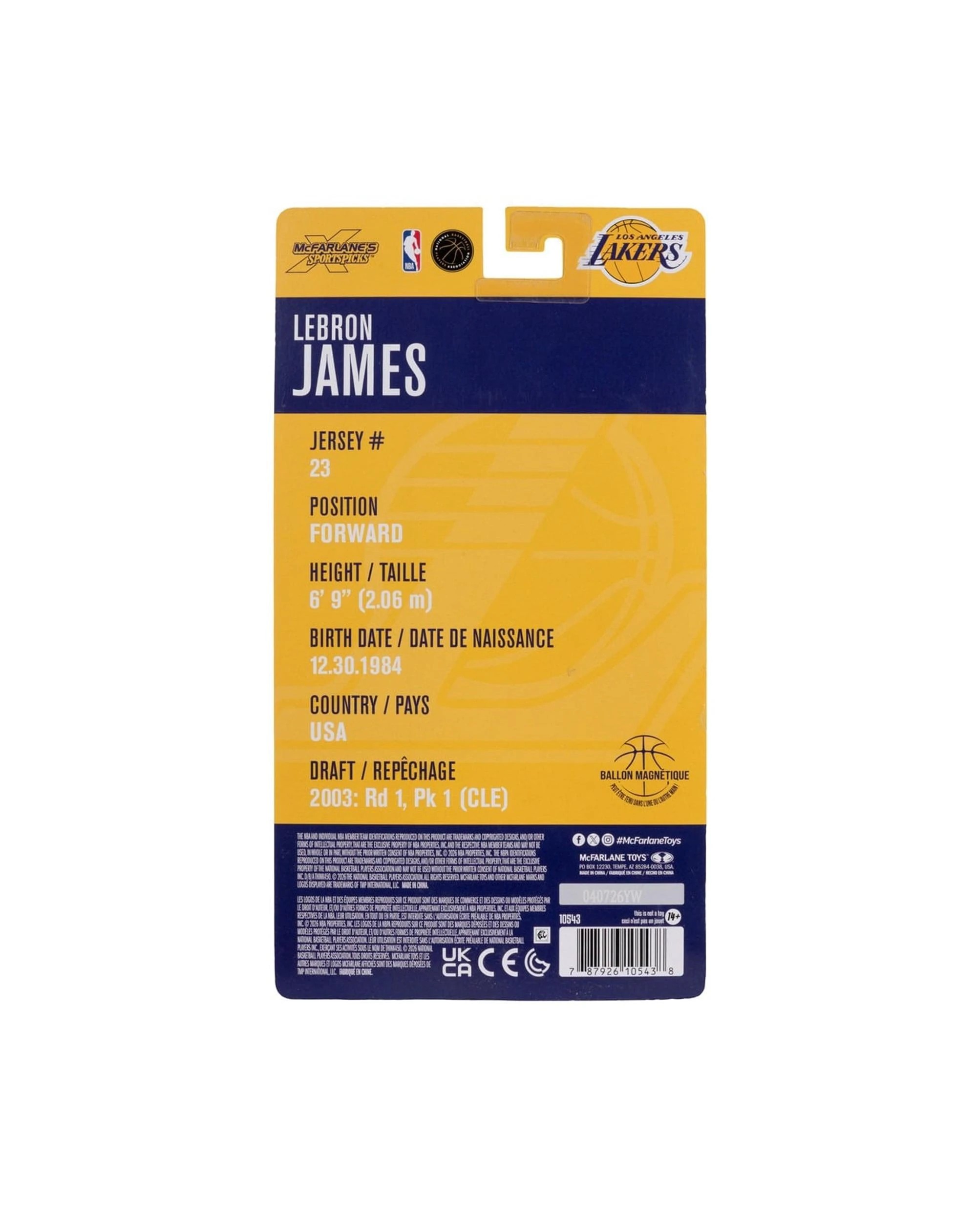 8 McFarlane SportsPicks NBA Los Angeles Lakers Lebron James 6 inch Articulated Figure, 8 of 8