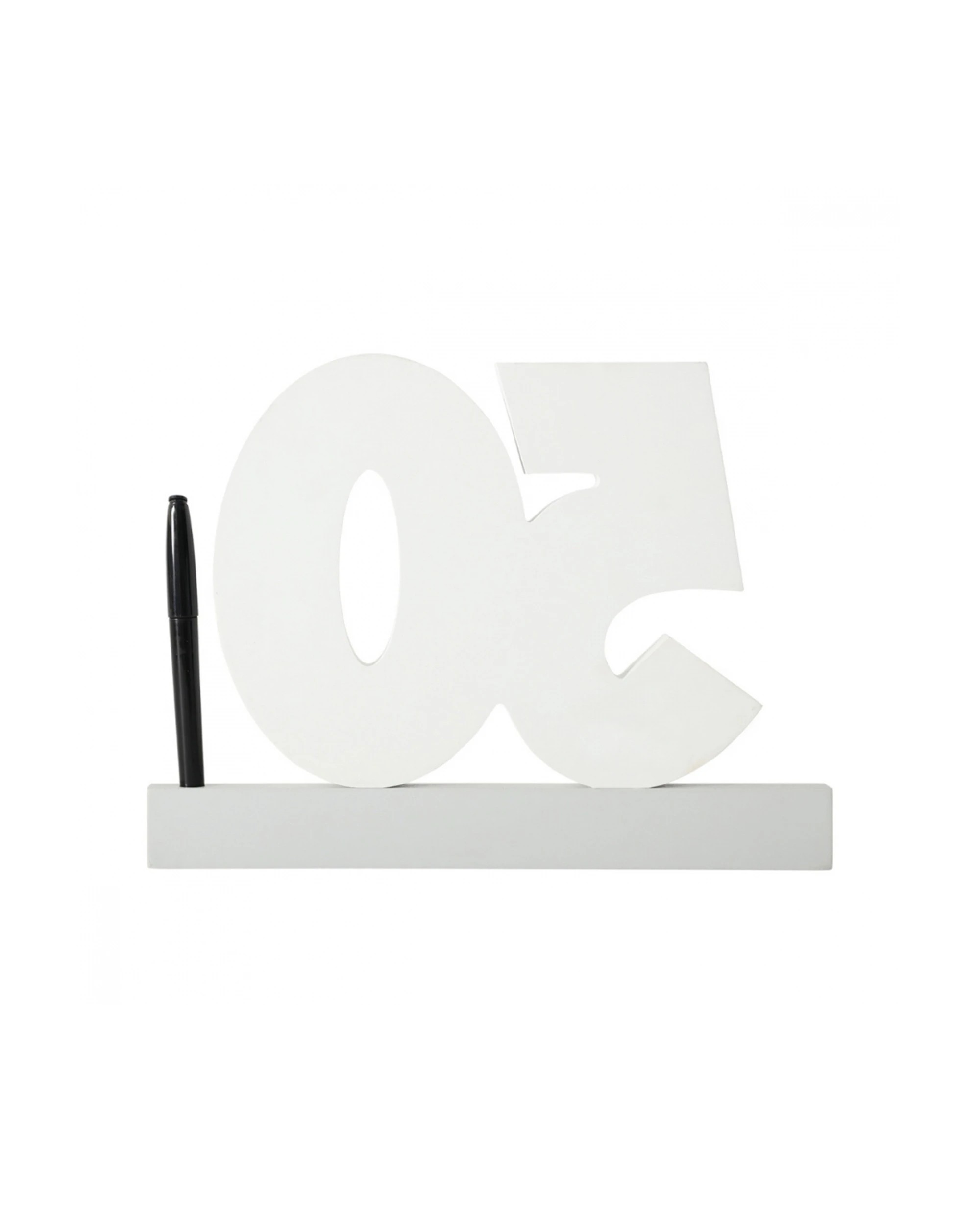 3 Splosh 50th Birthday Wooden Signature Number W/ Marker Keepsake 29x21cm White
 - White, 3 of 8