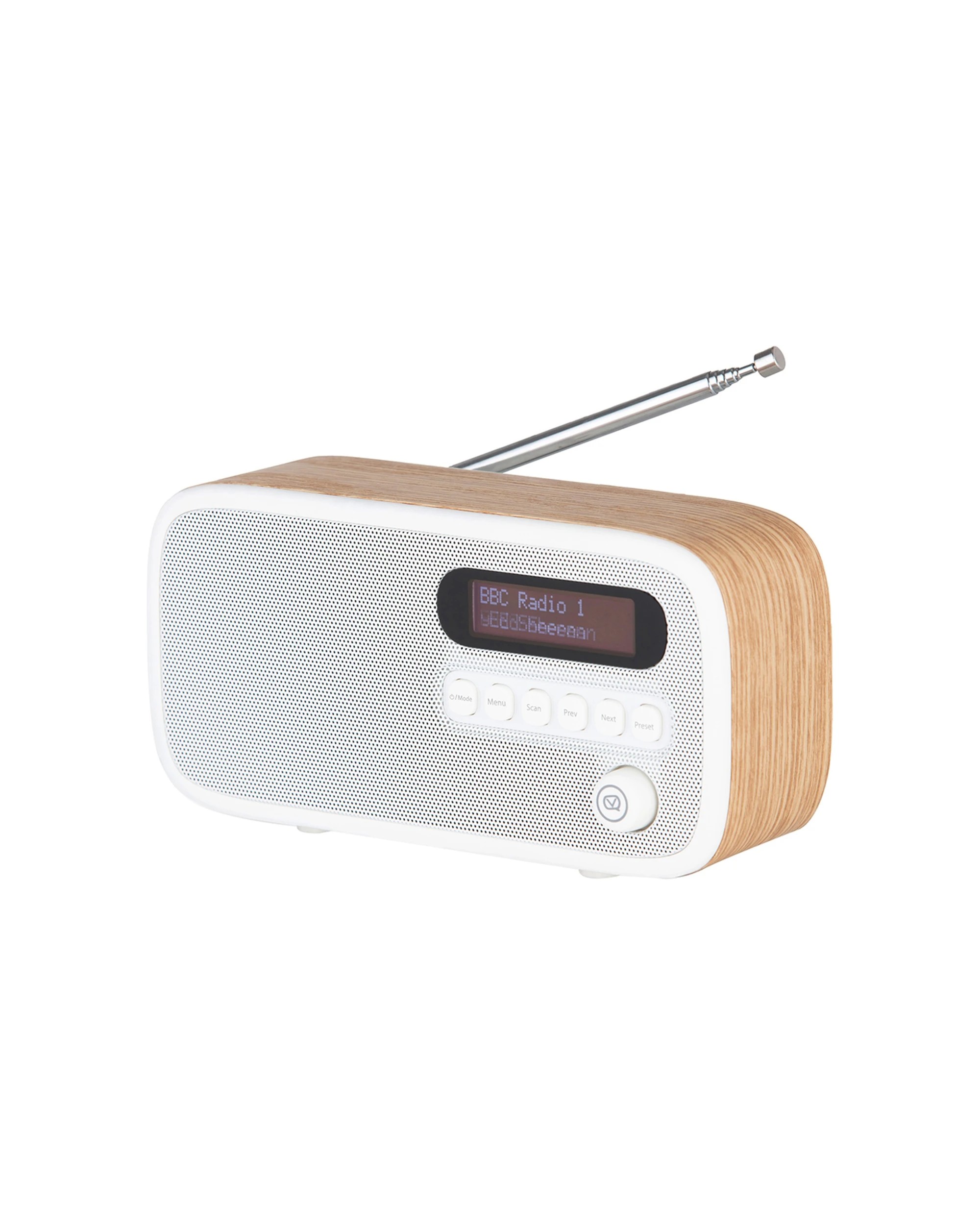1 VQ Dexter DAB And DAB Plus FM Radio Bluetooth Rechargeable Battery Portable - Brown, 1 of 4