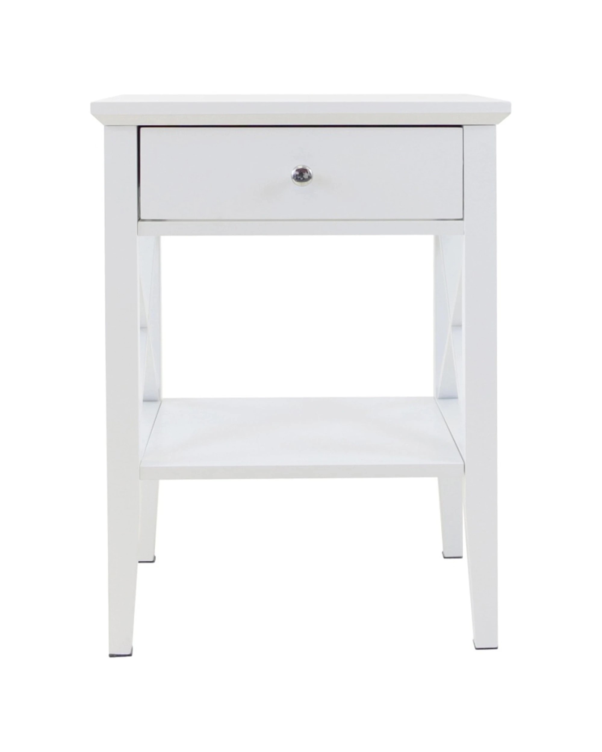 4 Alpine Bay Long Island 1 Drawer Side Table Interior Decor Classic Design 45x35x60.3cm - White, 4 of 7