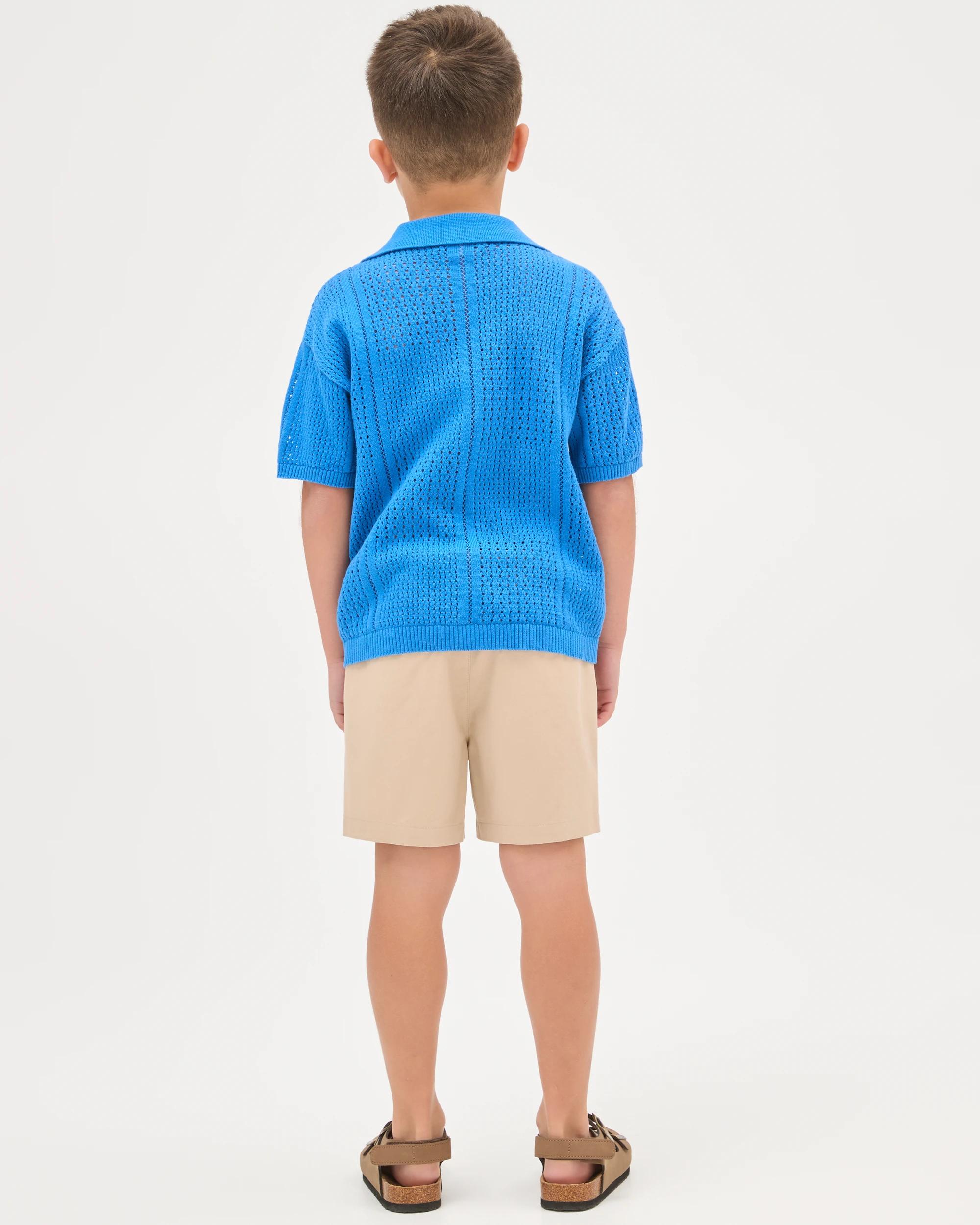 4 Target Kids Australian Cotton Short Sleeve Knit Embroidered Shirt BLUE, 4 of 6
