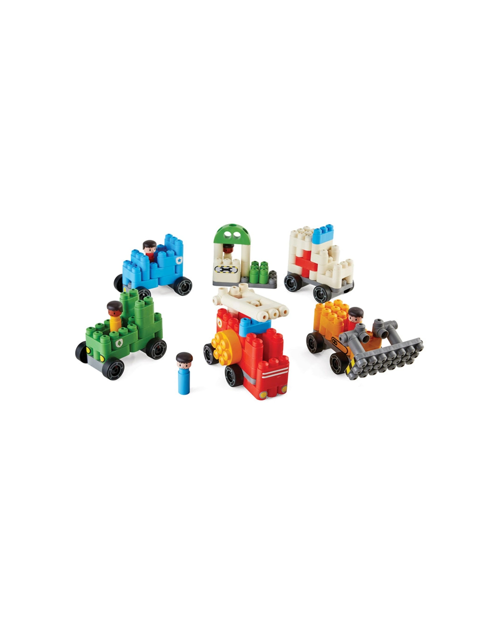 1 PolyM City Vehicles Building Blocks Kids Play Toy Set With Fire Truck Ambulance 130pc - Multi, 1 of 3
