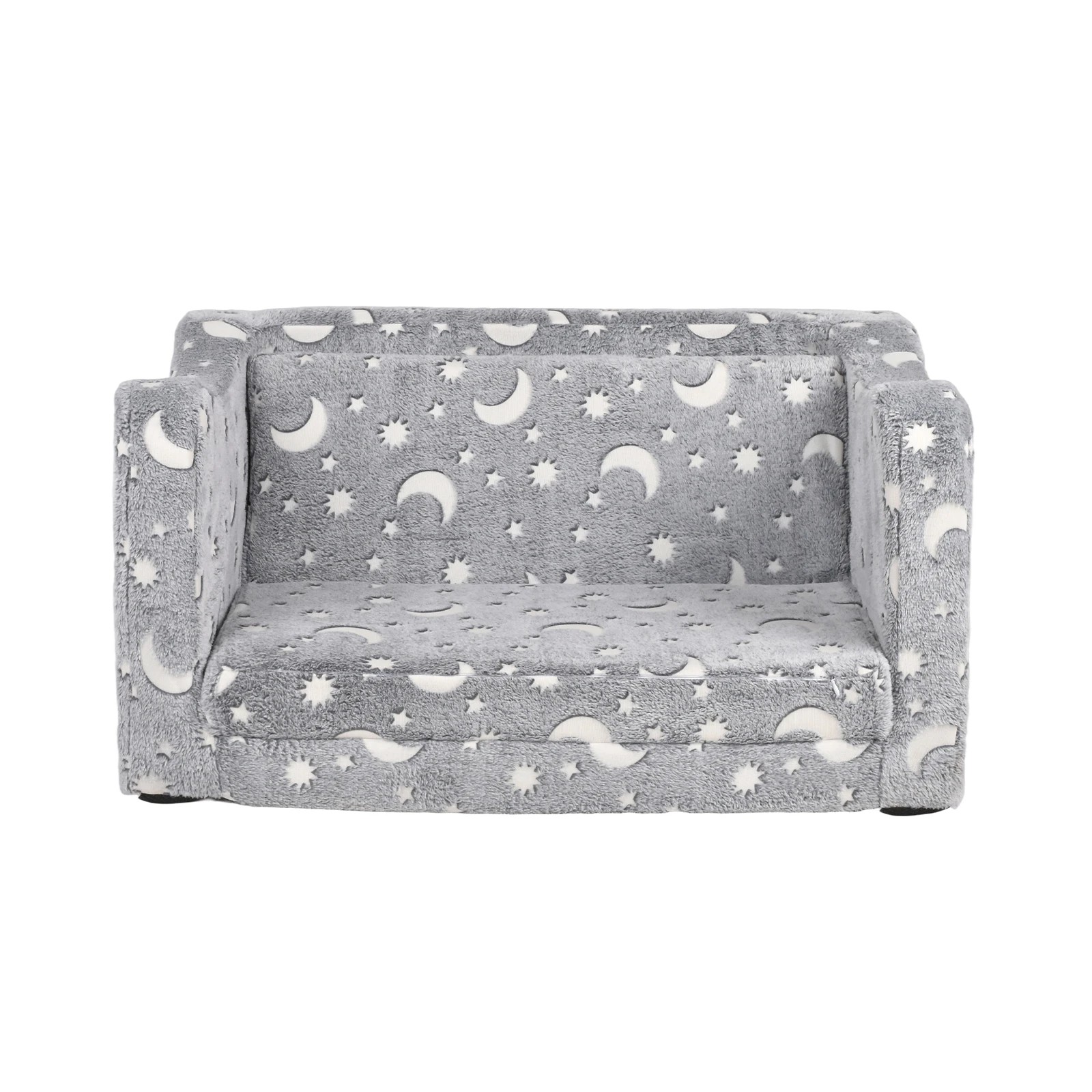 3 Advwin 2-in-1 Kids Flip Open Sofa Couch Foldable Bed Grey, 3 of 8