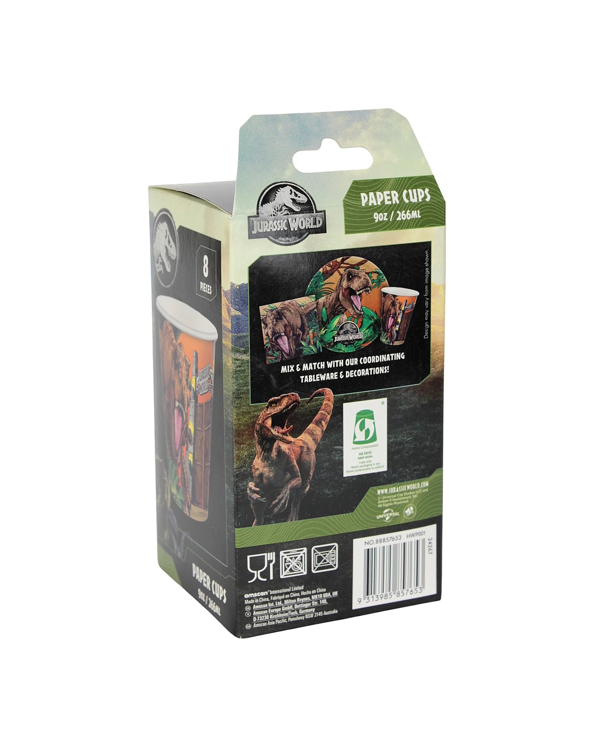 3 Jurassic World Jurassic Into the Wild Paper Cups Pack of 8, 3 of 3
