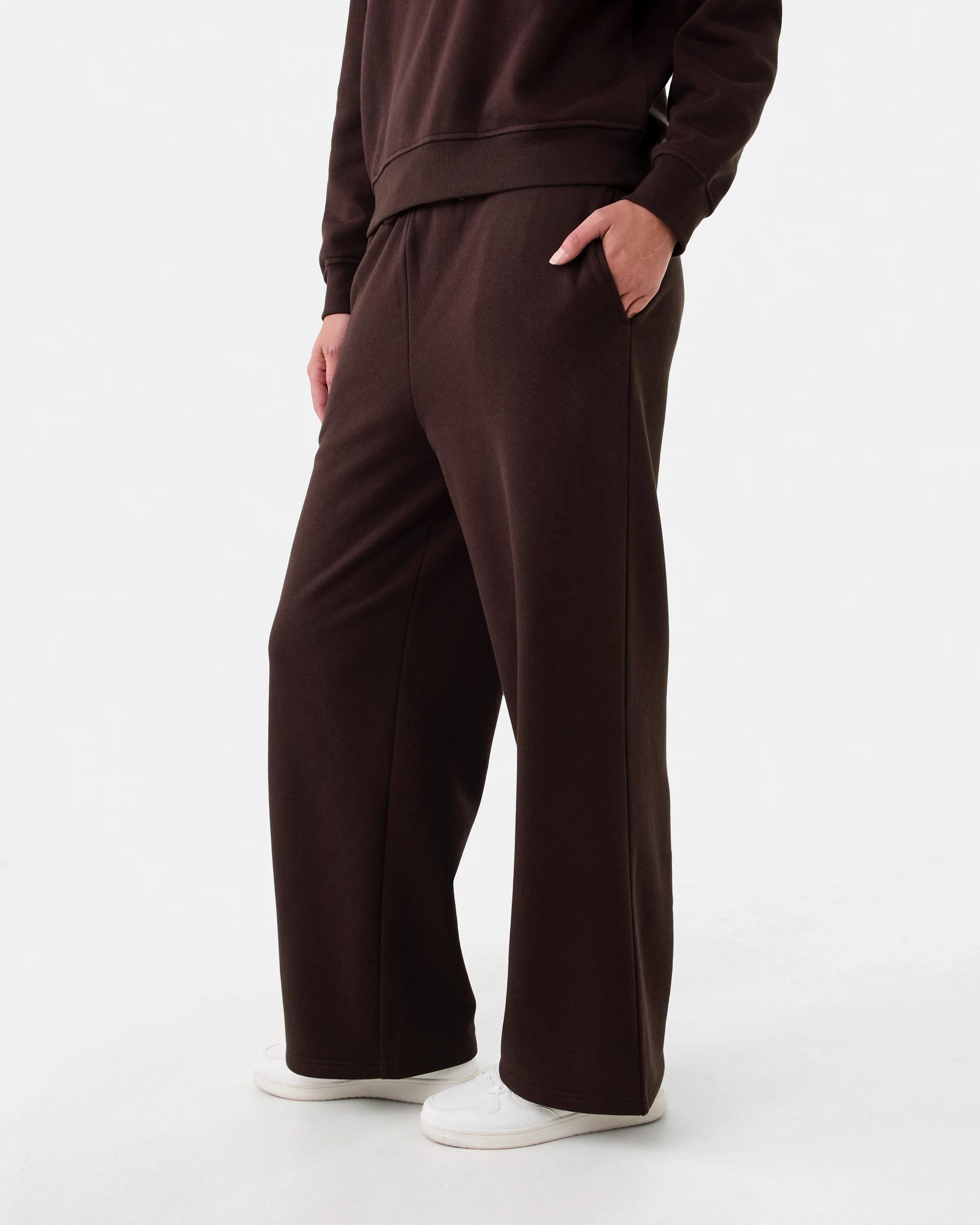 2 Wide Leg Trackpants Choc Plum, 2 of 6