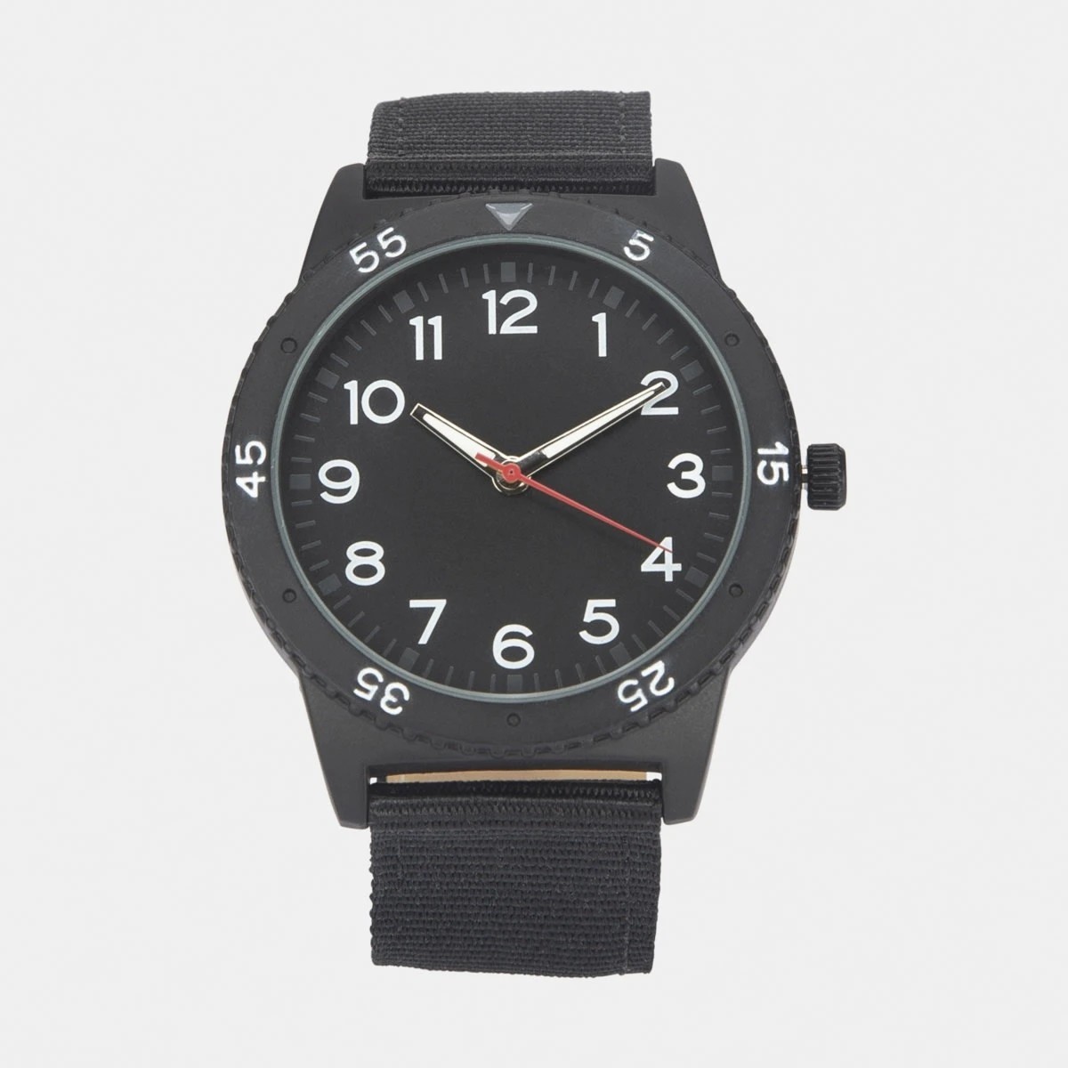1 Analogue Nylon Band Watch - Black, 1 of 6
