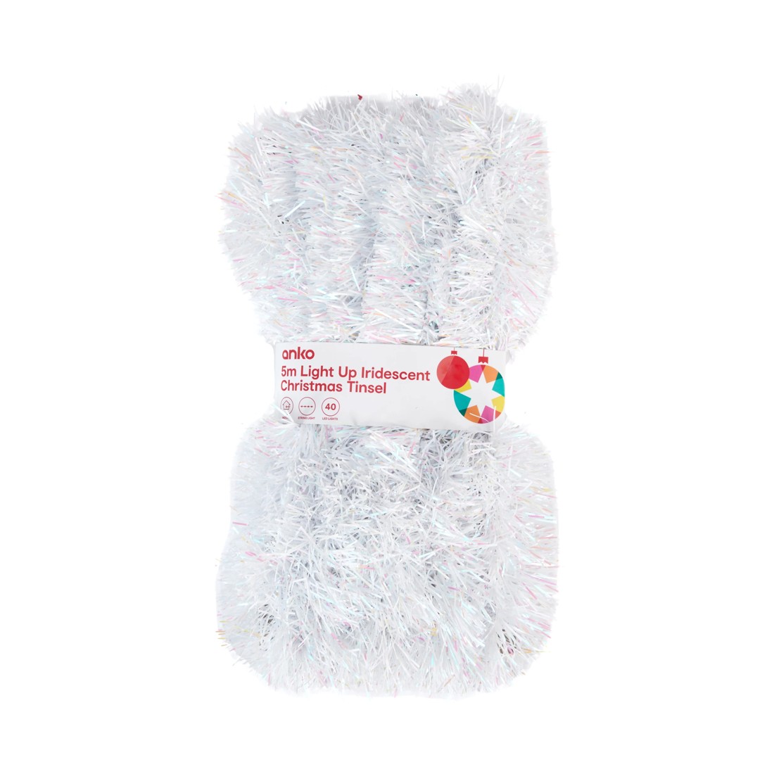 1 5m Light Up Iridescent Christmas Tinsel, 1 of 5