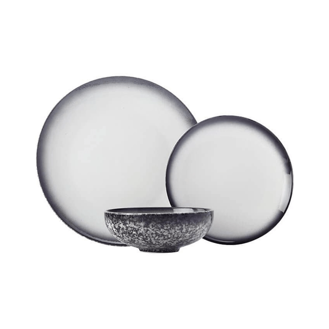 2 Maxwell & Williams 12pc Caviar Granite Porcelain Dinner Set Tableware
 - Black, 2 of 3