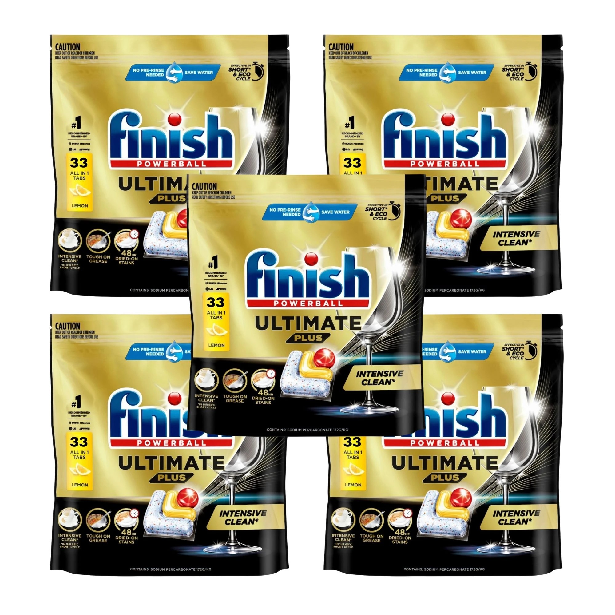 1 Finish Ultimate Plus Dishwasher Tablets Lemon 33'S  X5, 1 of 1