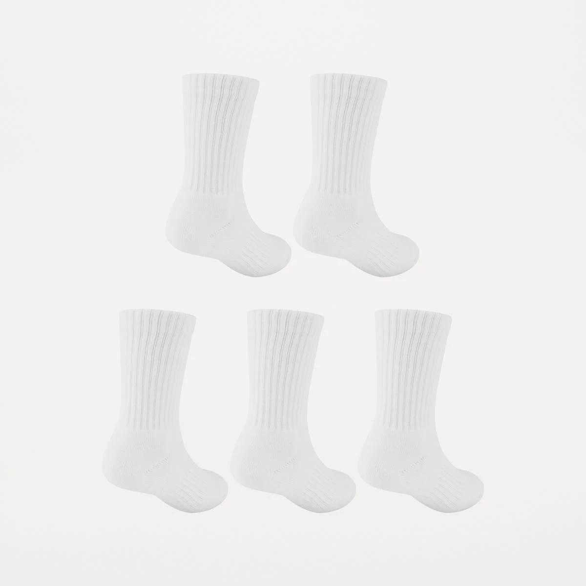 2 5 Pack Ultimate School Crew Socks WHITE, 2 of 3