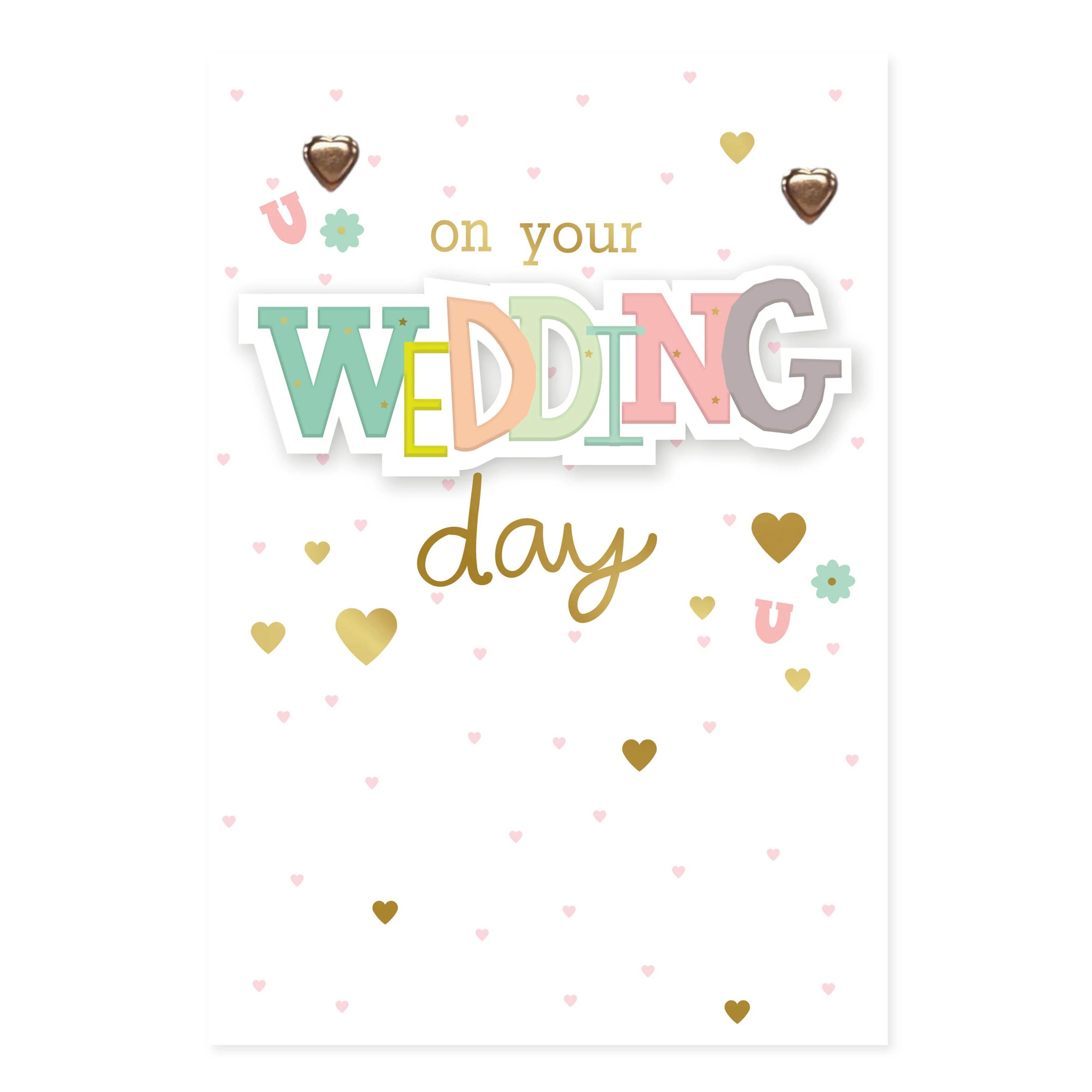 1 Hallmark Wedding Card - Gold Hearts, 1 of 3