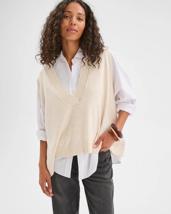 Target Woman Australian Cotton Blend Deep V-Neck Oversized Knit