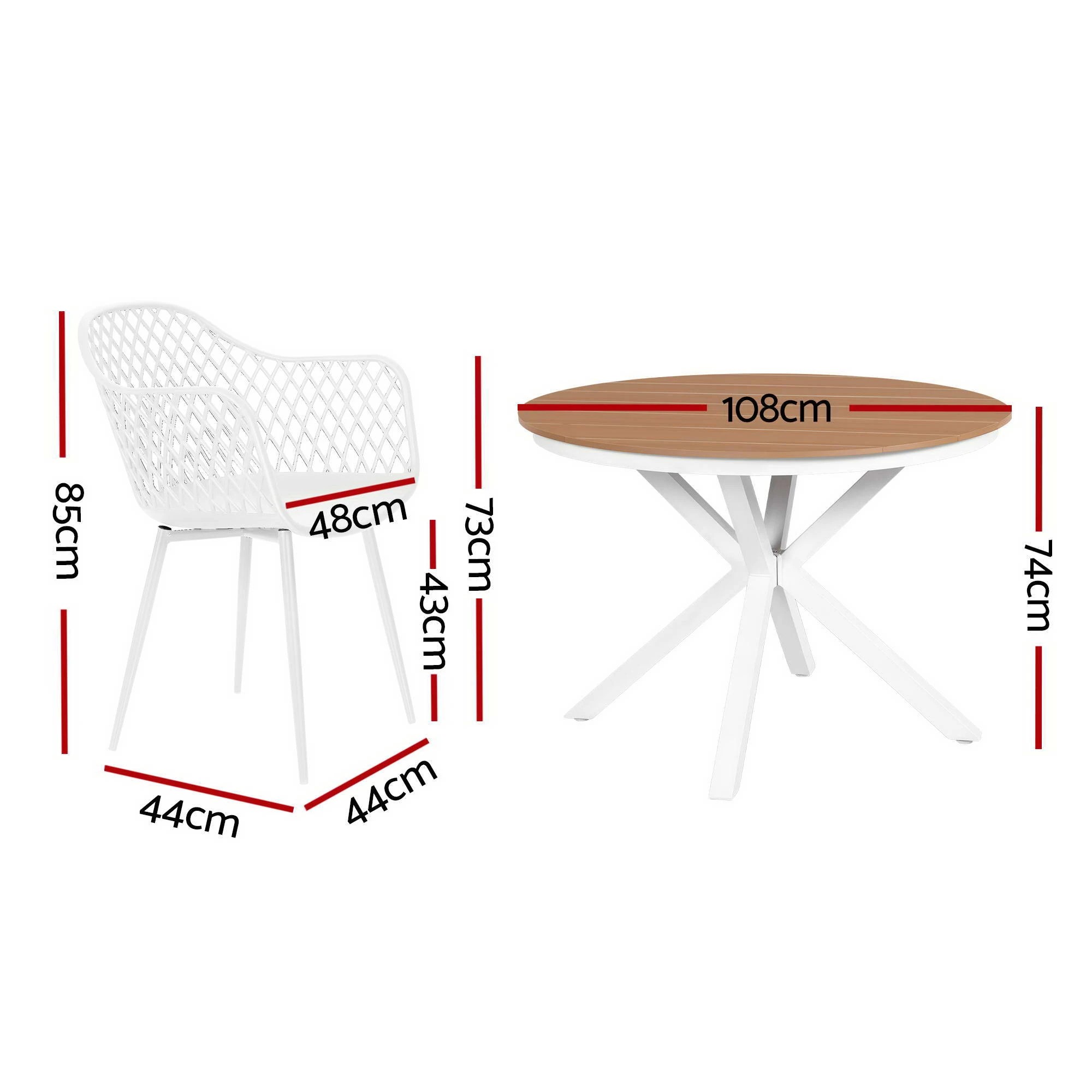 2 Gardeon 5PCS Outdoor Dining Set Table and Chairs Patio Garden Furniture Diamond - Multi, 2 of 8