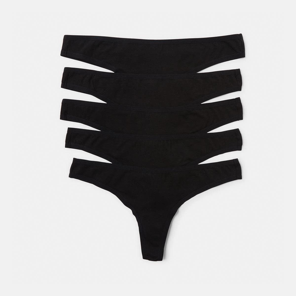 1 5 Pack G-String Briefs BLACK, 1 of 6