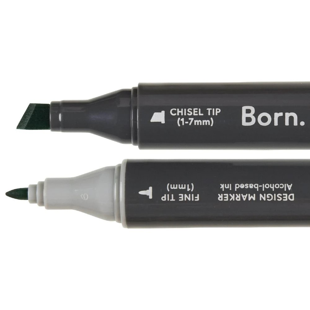 2 Born Professional Dual-Tip Artist Marker Mint Green G458, 2 of 4