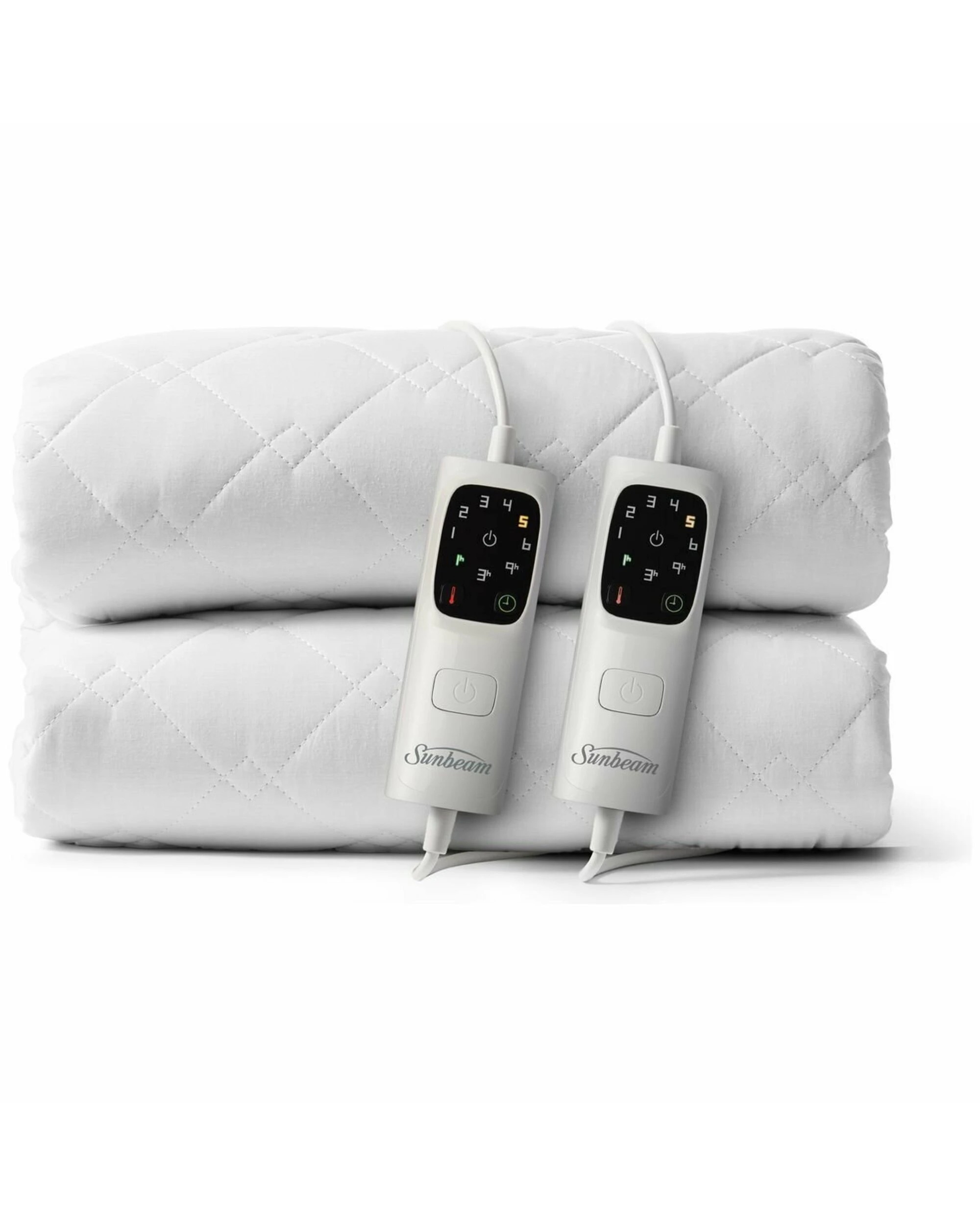 1 Sunbeam Sleep Perfect Quilted Anti Bacterial Super King Heated Blanket, 1 of 5