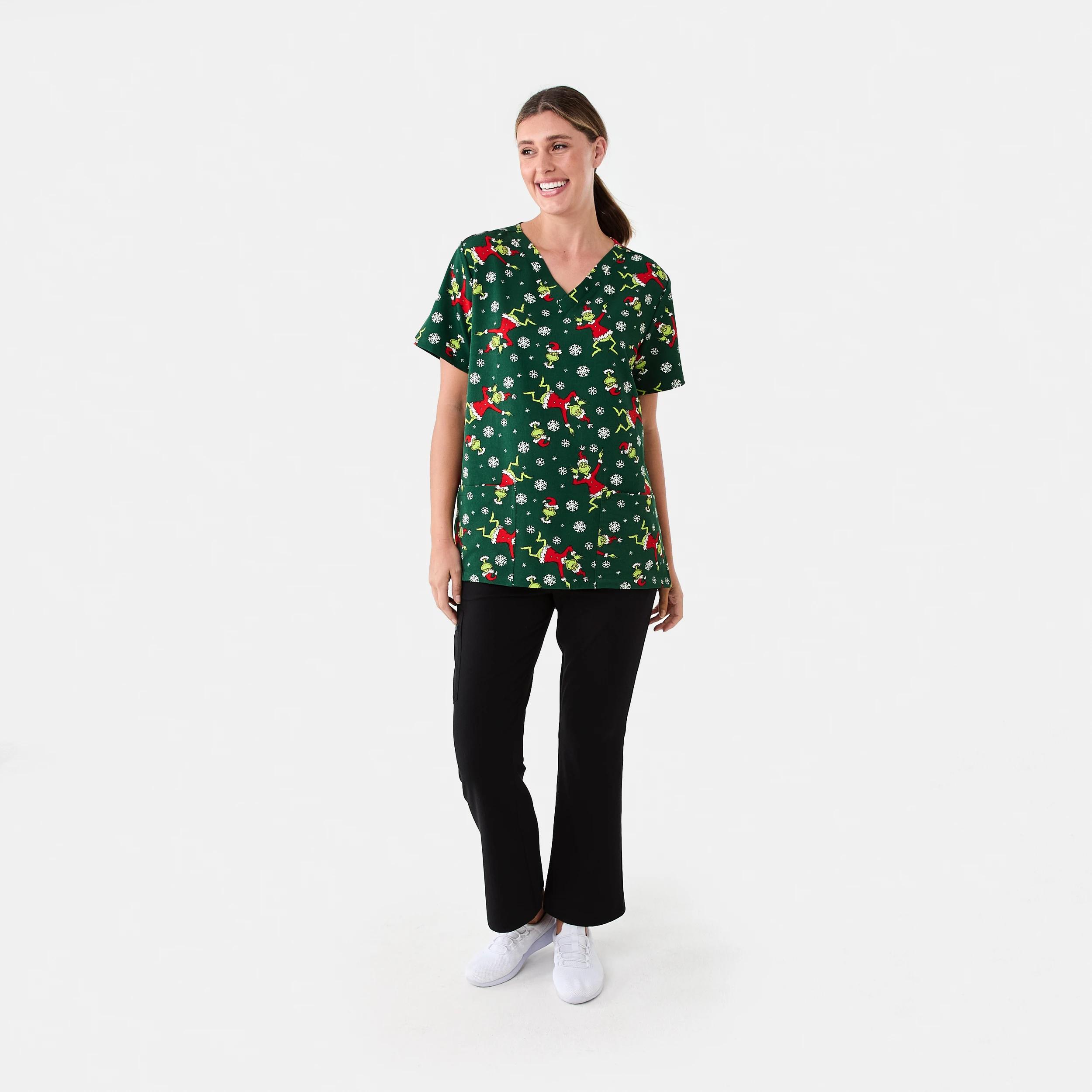 8 Workwear Christmas The Grinch Scrub Top Grinch, 8 of 8