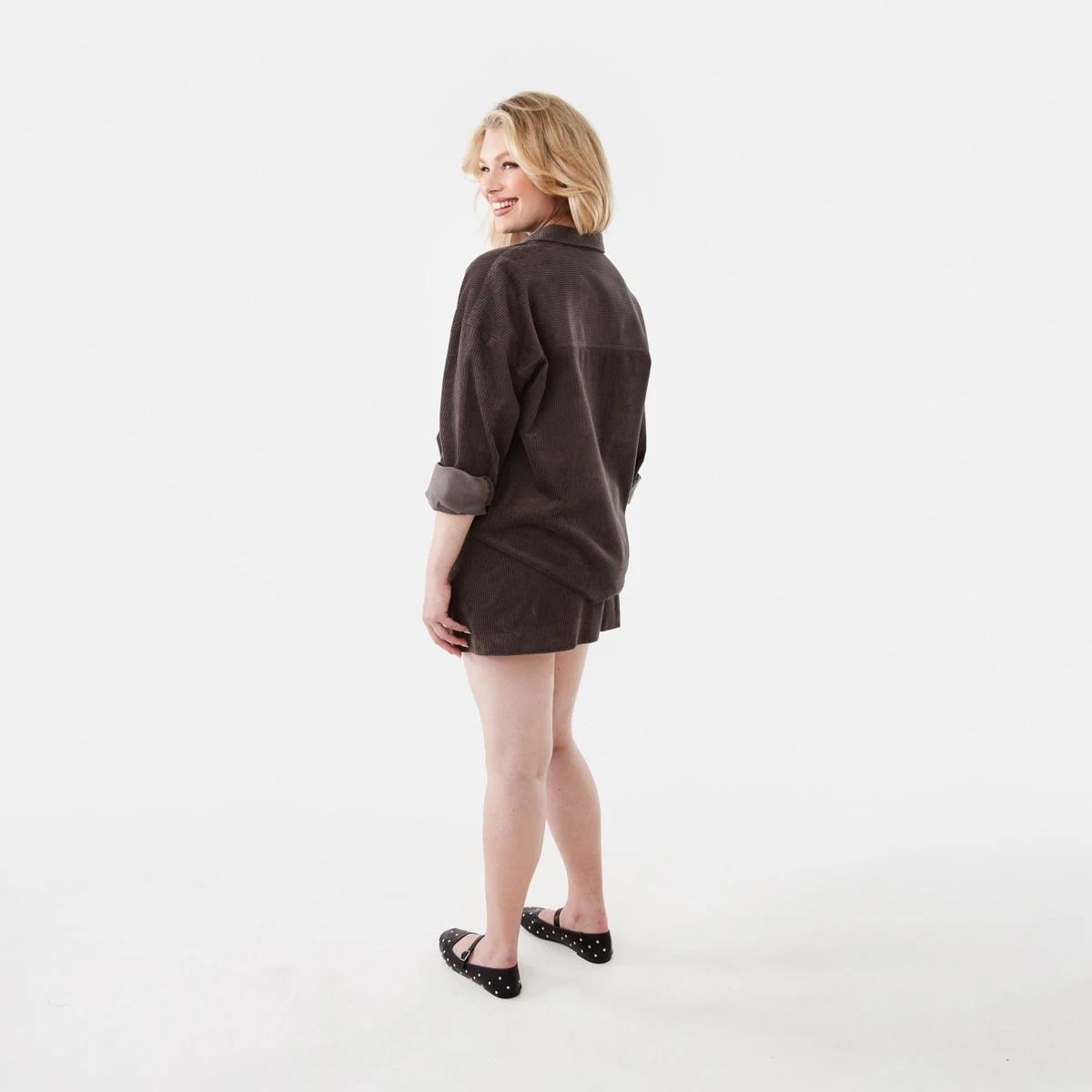 4 Long Sleeve Corduroy Shirt Espresso, 4 of 7