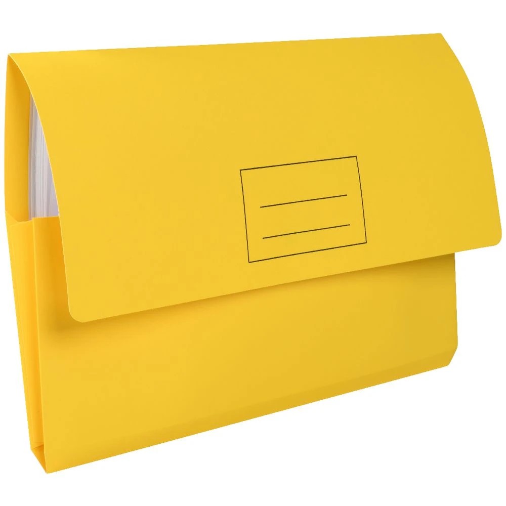 4 J.Burrows Foolscap Document Wallet Yellow 10 Pack, 4 of 4