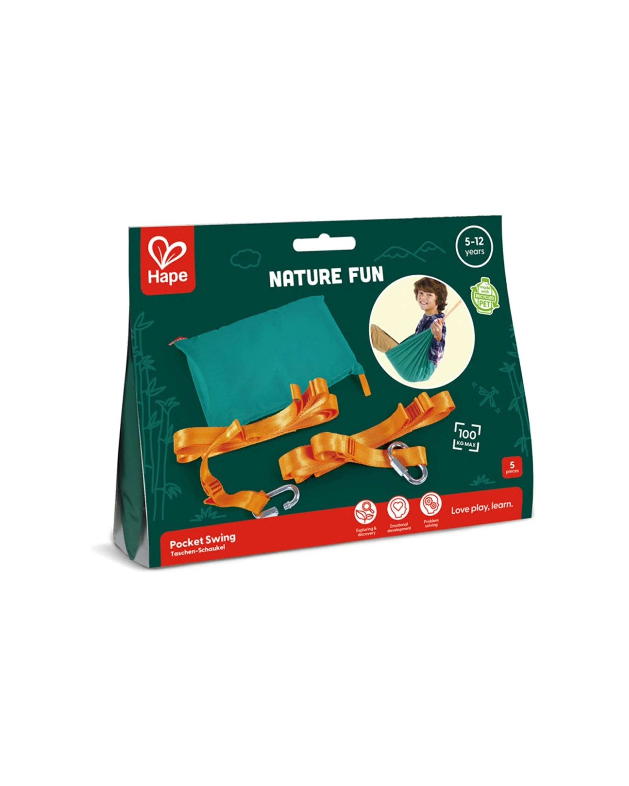 2 Hape Pocket Swing Portable Outdoor Polyester Toy Kids Activity - Multi, 2 of 4