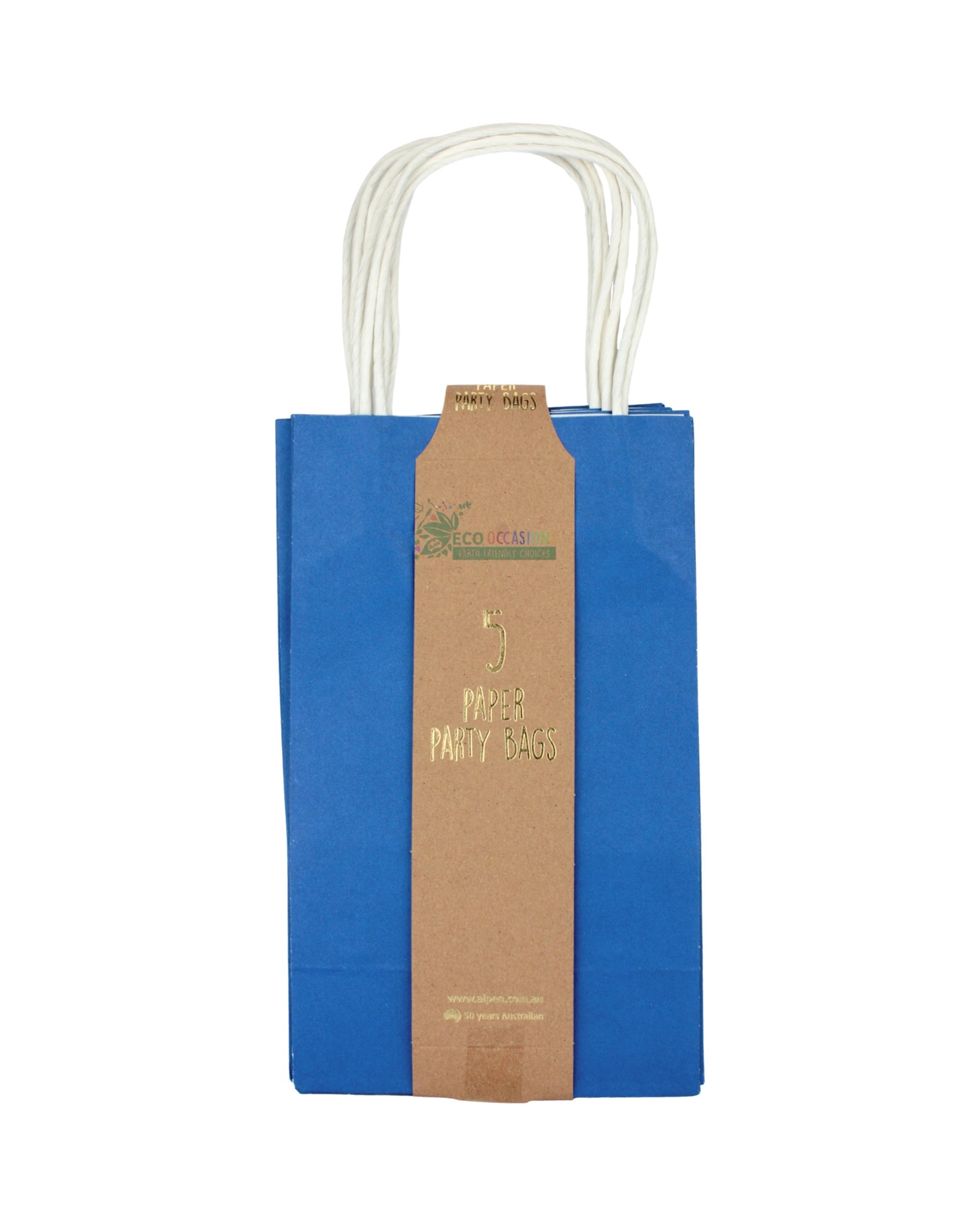 3 Alpen Royal Blue Paper Gift Bags 21.5cm Pack of 5 - Royal Blue, 3 of 3