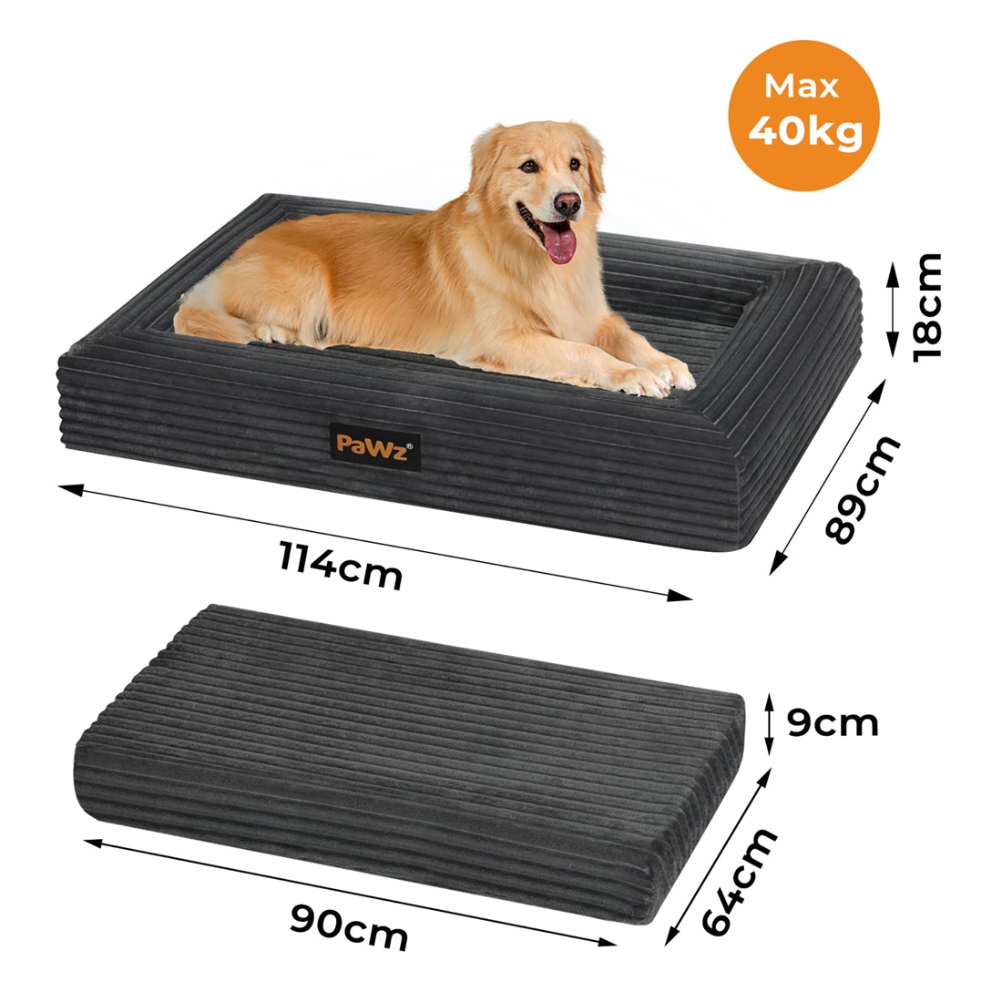 3 Pawz Corduroy Pet Bed Xxl, 3 of 7