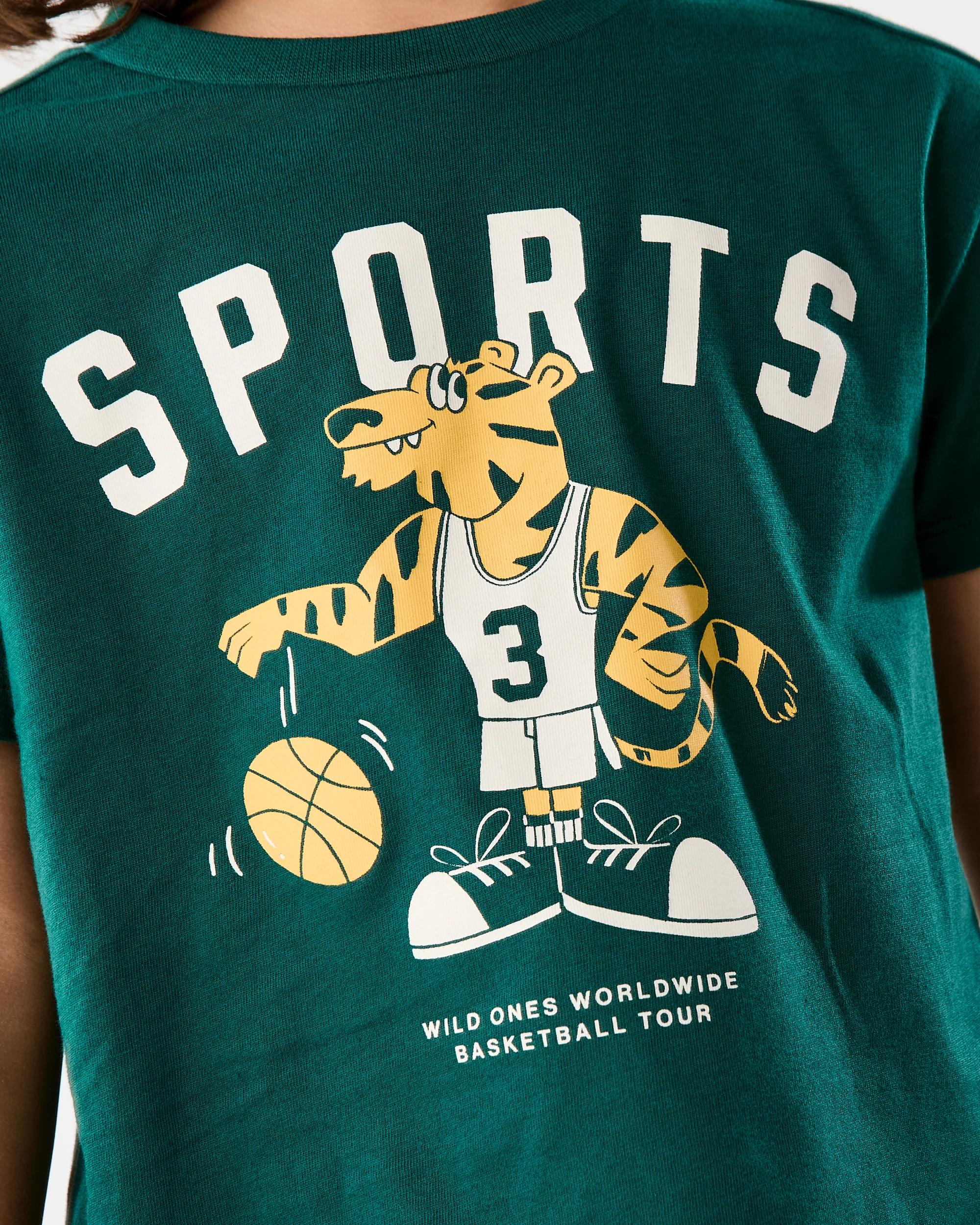 6 Chest Print T-shirt Grn Sports, 6 of 6