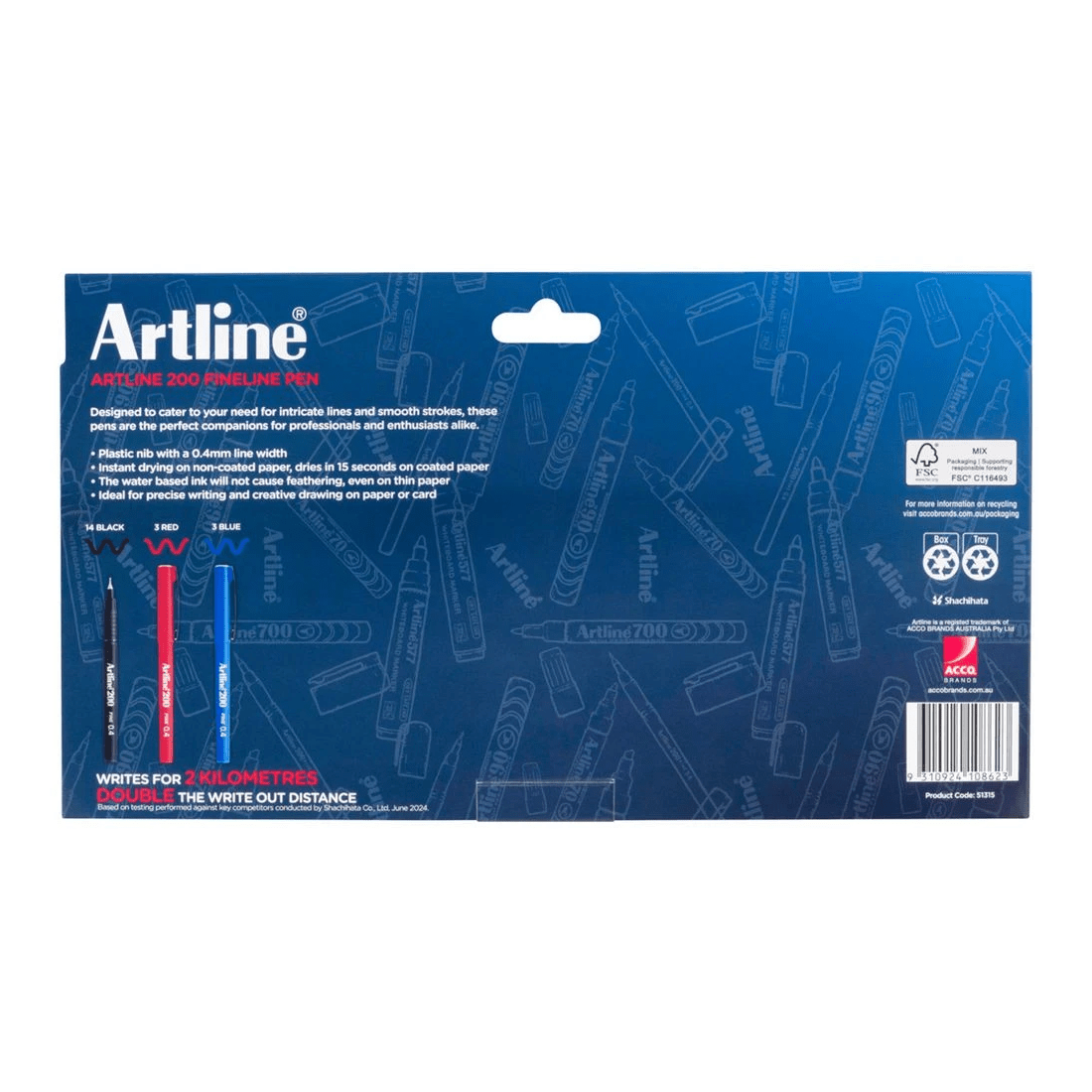 3 Artline 200 Fineliner 0.4mm 20 Pack, 3 of 4