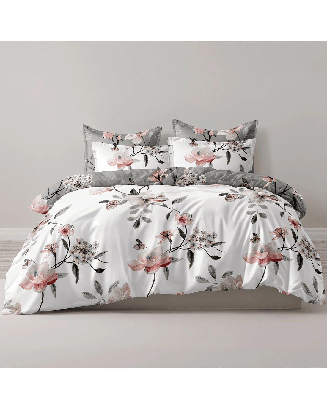 Dreamfields Shadow Bloom Design Quilt Doona Duvet Cover Set - Super ...