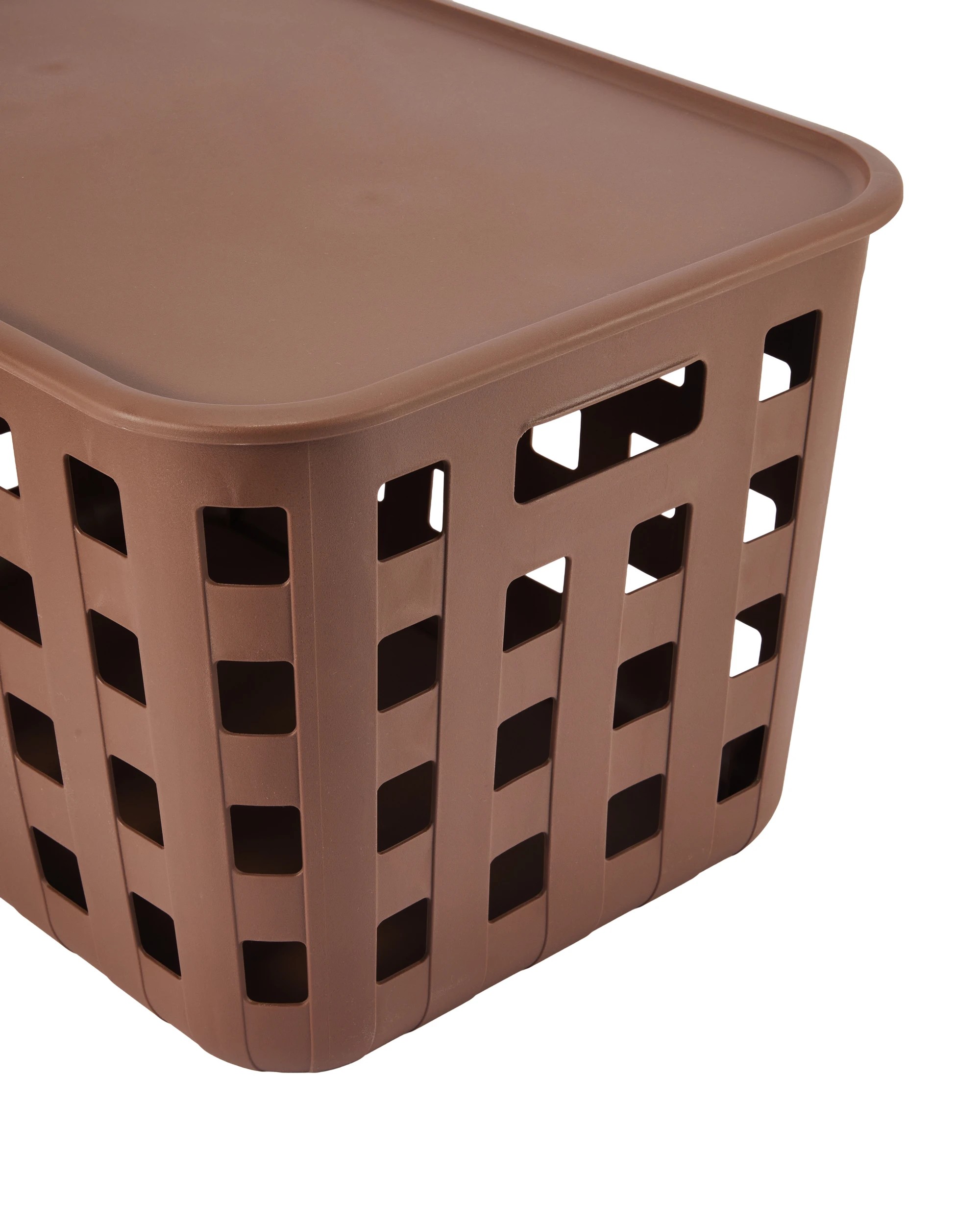 5 45L Rectangle Trellis Basket with Lid - Chocolate, 5 of 8