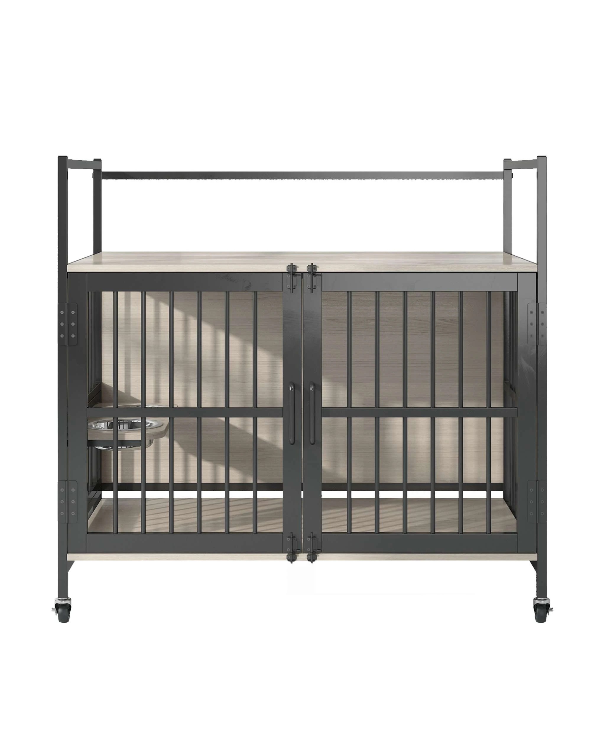 6 Advwin Dog Crate Furniture with 2 Bowls Heavy Duty Dog Kennel, 6 of 7