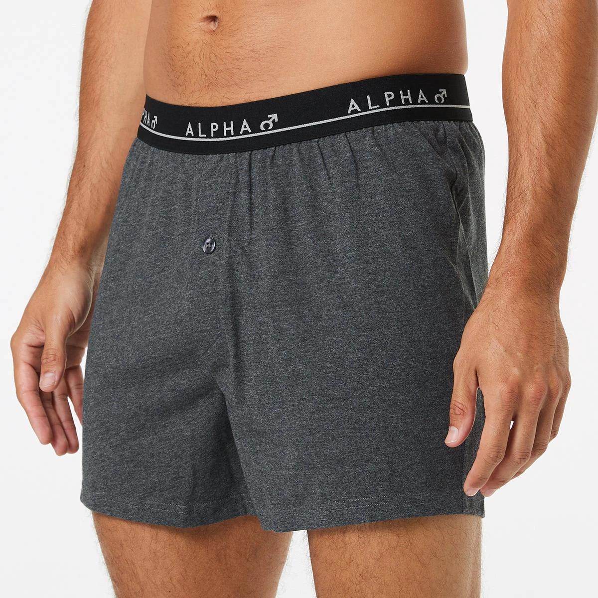 4 3 Pack Plain Jersey Boxers GREY NAVY CHARCOAL, 4 of 7