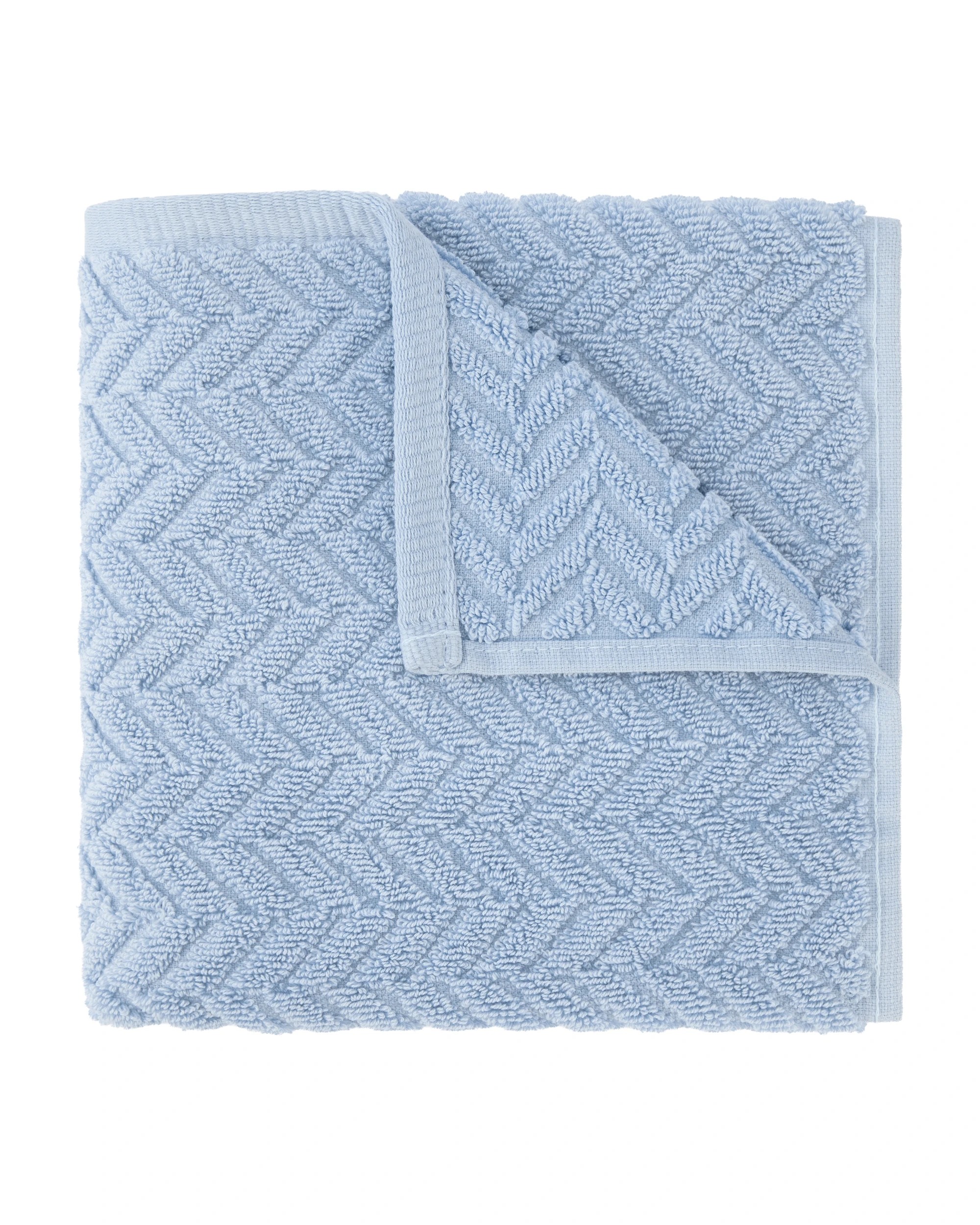1 Chevron Cotton Hand Towel - Blue, 1 of 6