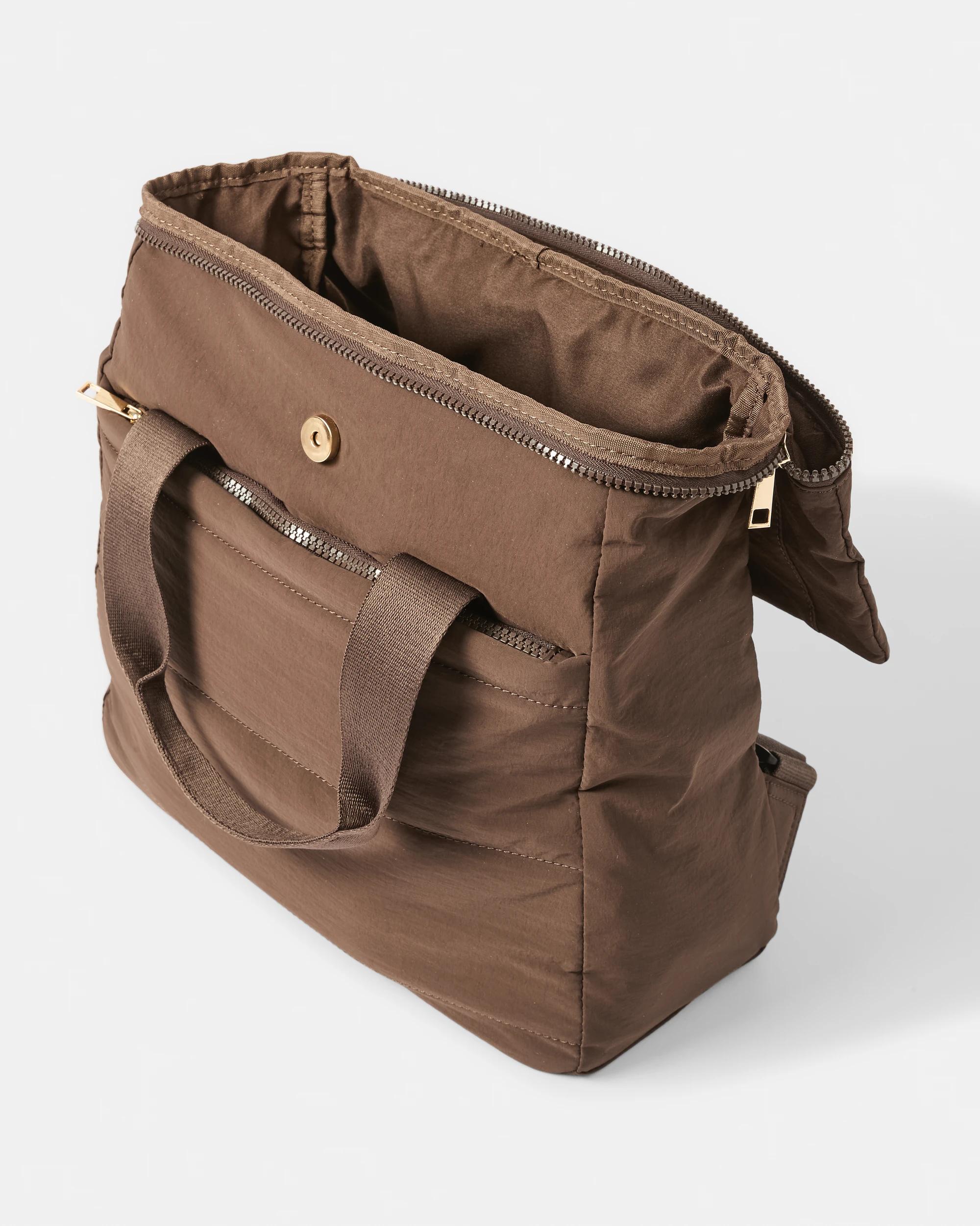 4 Padded Nylon Backpack Deep Choc, 4 of 6