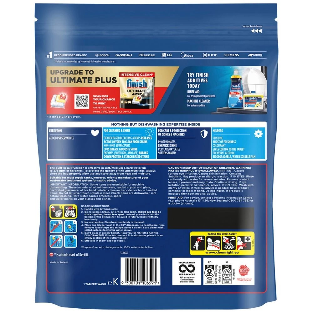 2 Finish Quantum Ultimate Pro Dishwashing Tablets Lemon 90 Pack, 2 of 2
