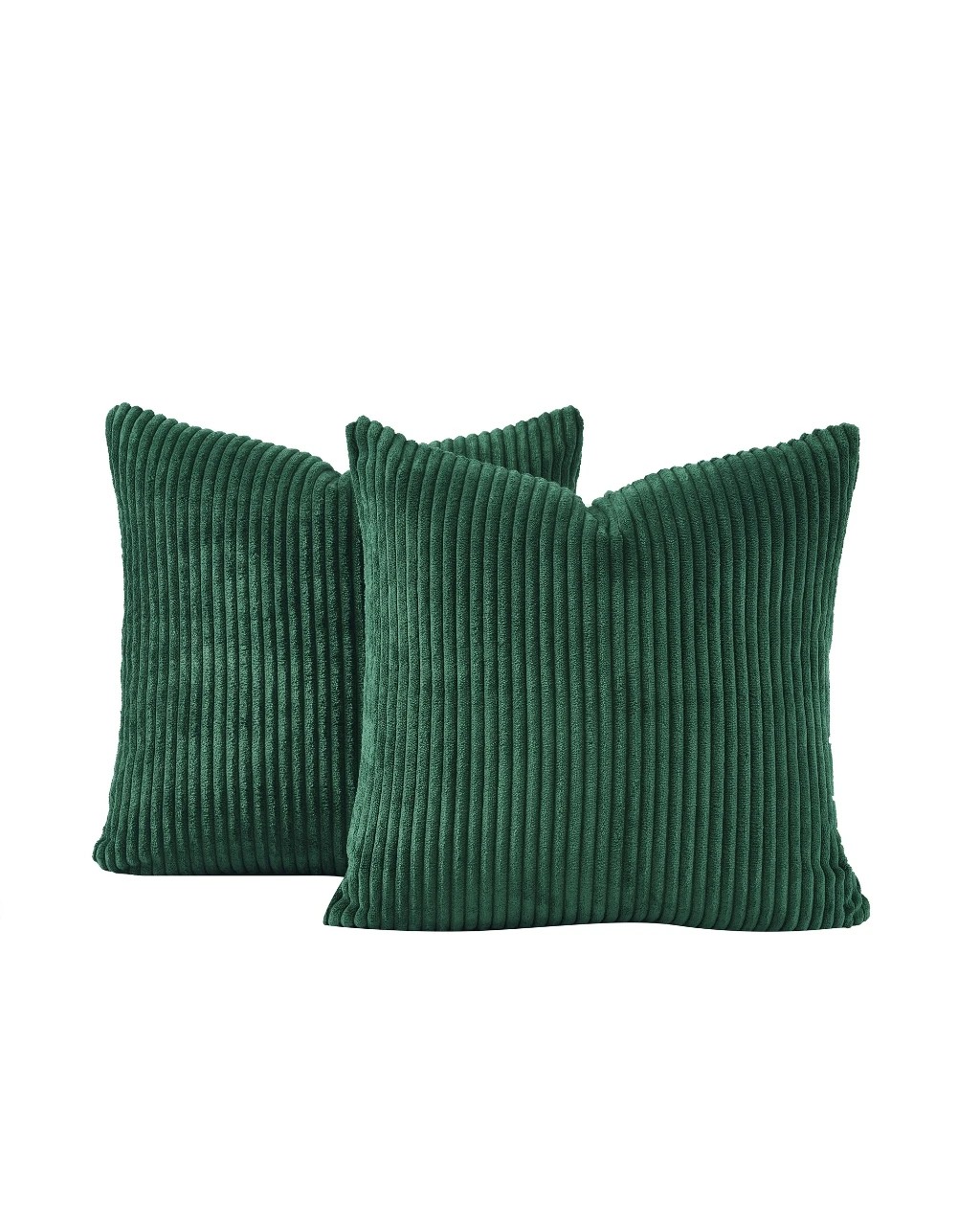 2 Gioia Casa 2-Pack Corduroy Velvet Cushion Covers 45x45cm - Forest, 2 of 2
