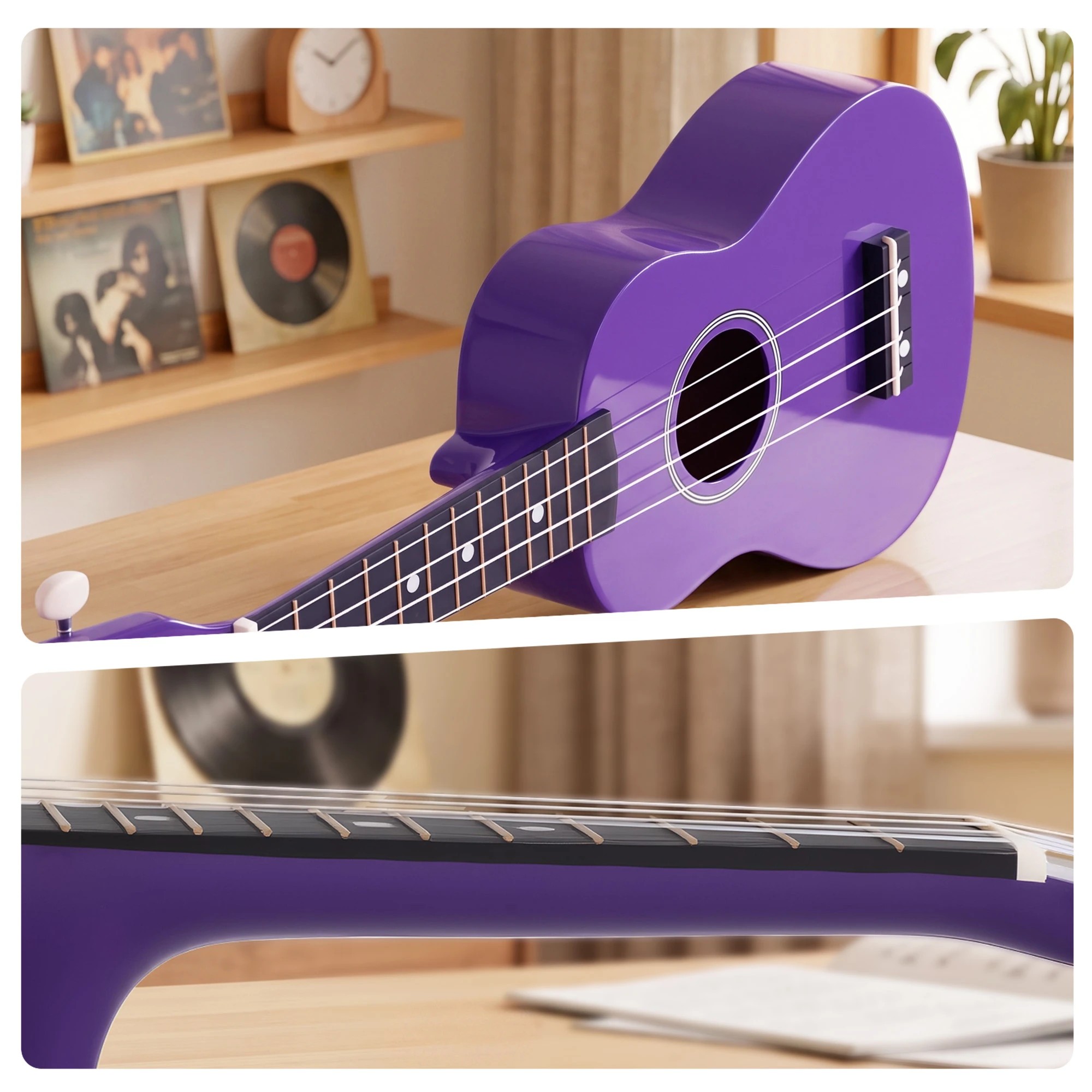 5 Alpha 21 Inch Ukulele Soprano Beginner Acoustic Small Guitar Kids Strings - Purple, 5 of 8