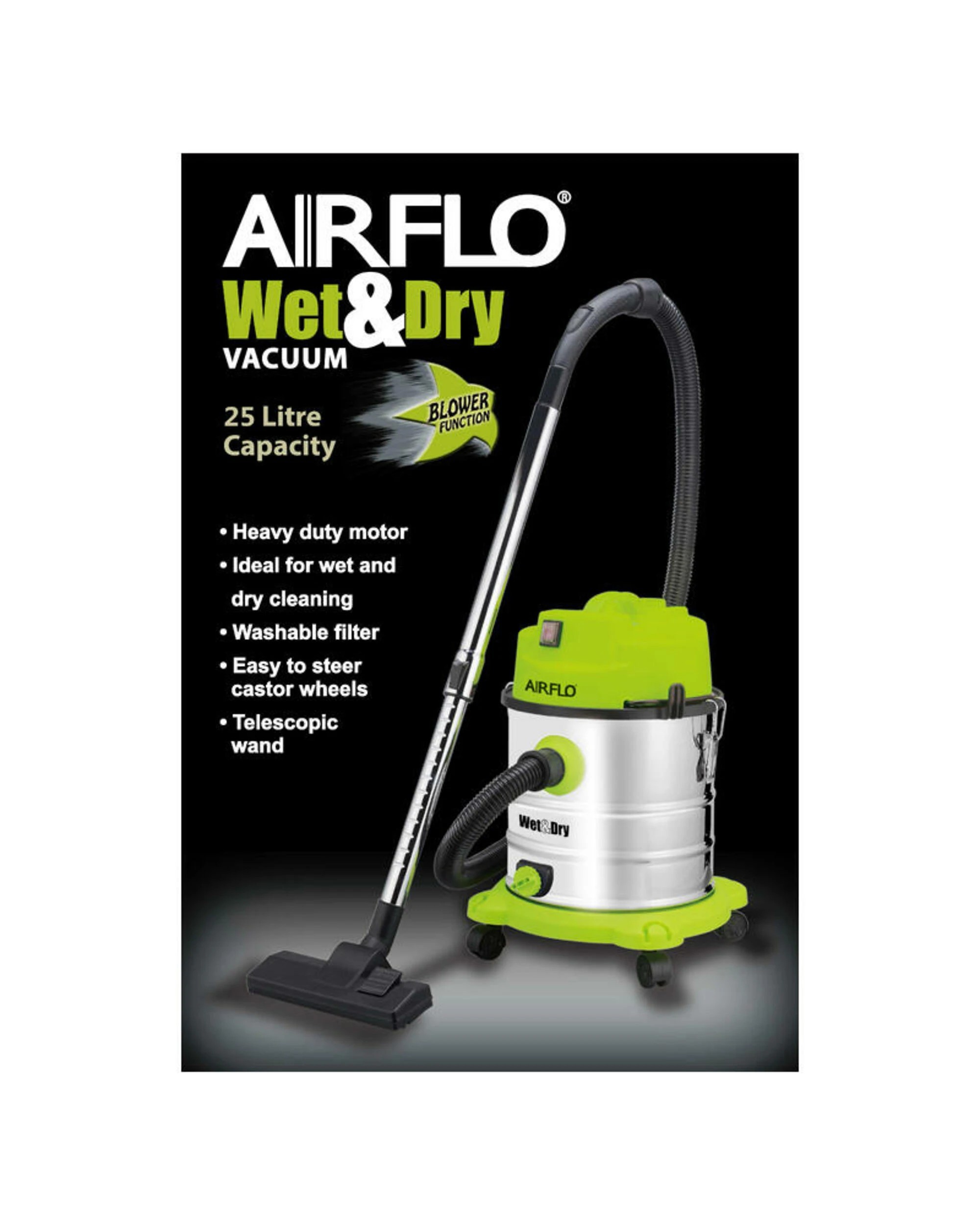 4 Airflo 25L Heavy Duty Wet &  Dry Vacuum Cleaner AFV25, 4 of 4