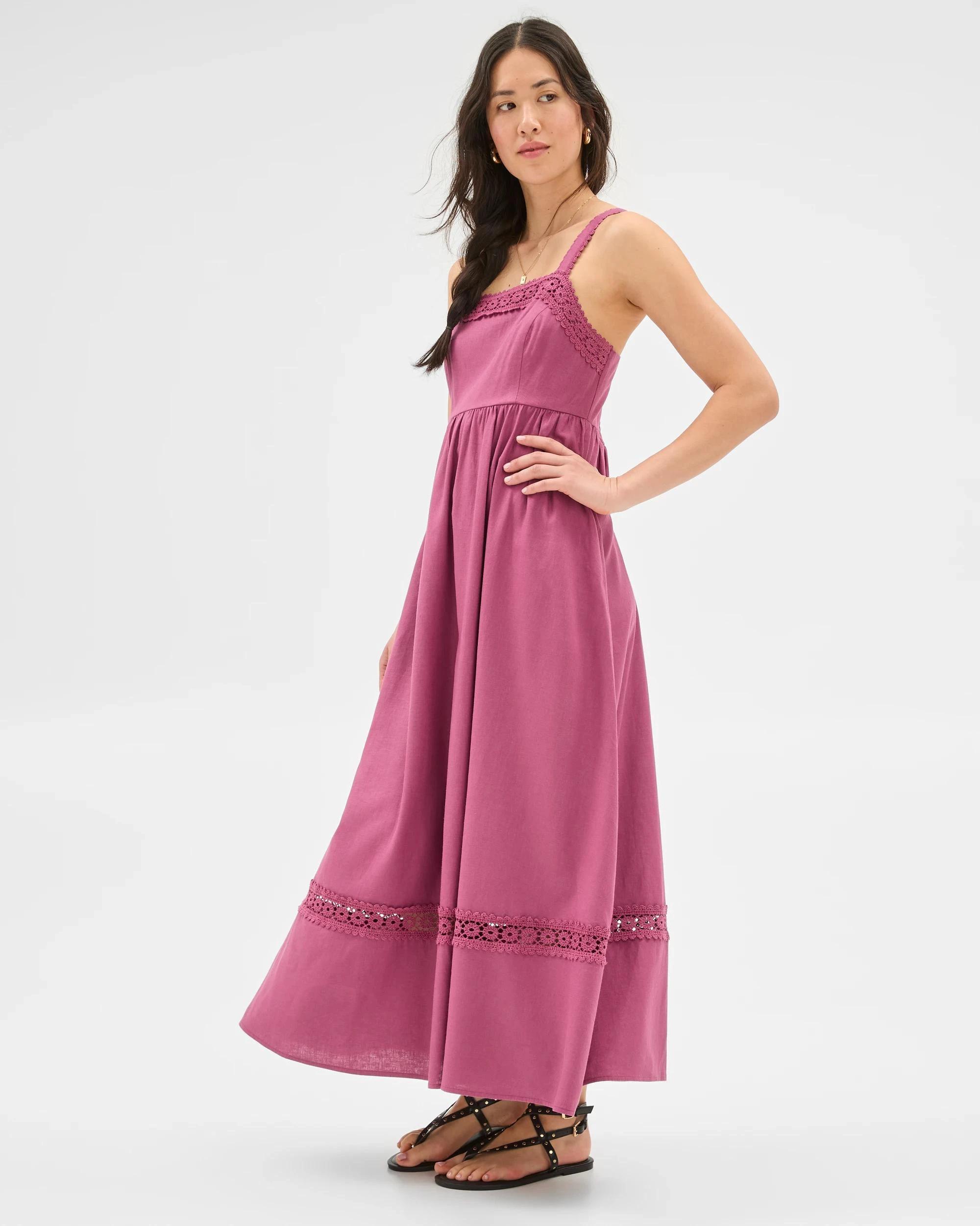 7 Target Woman Linen Blend Square Neck Maxi Dress DAMSON, 7 of 8