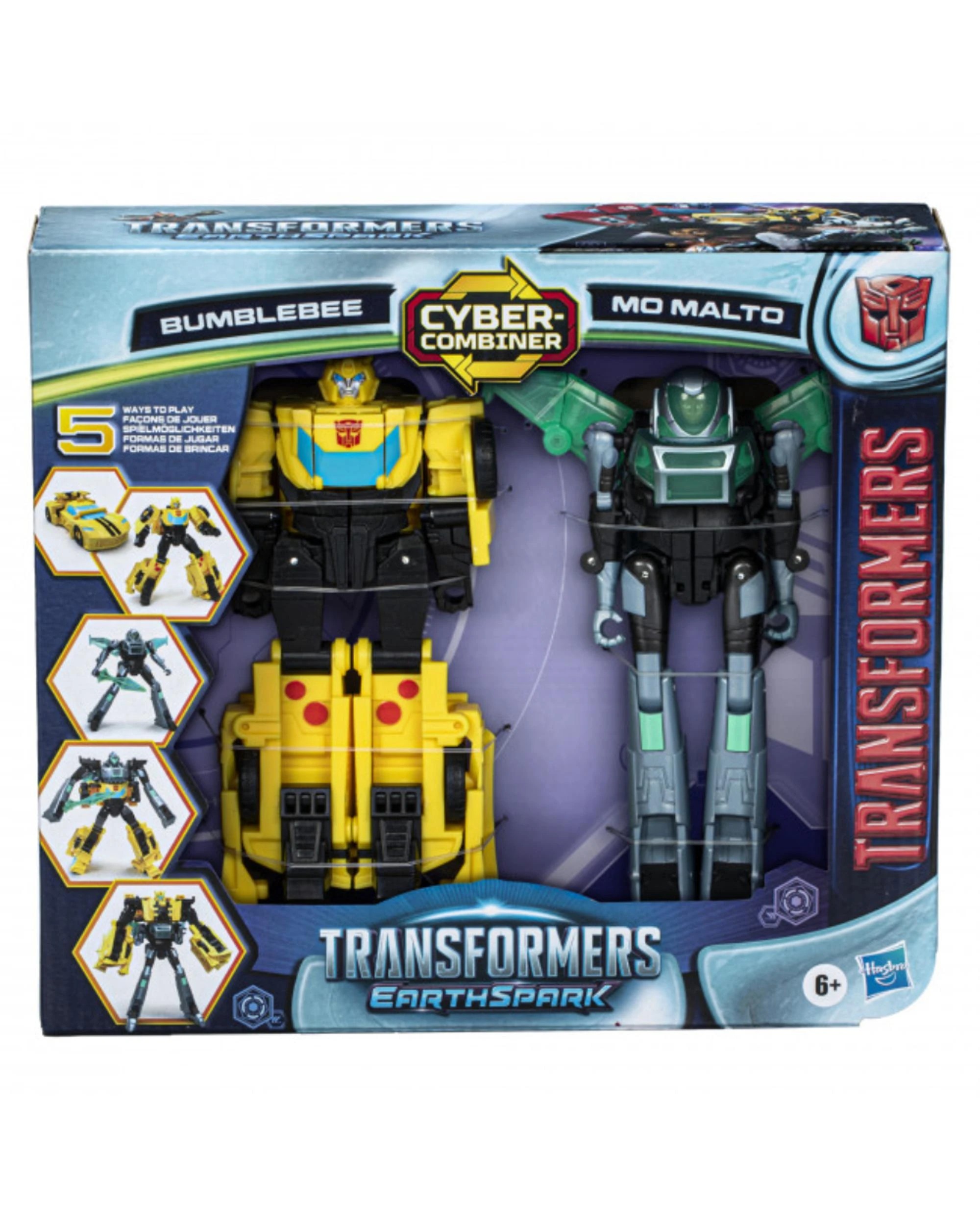 1 Transformers EarthSpark Cyber-Combiner Bumblebee and Mo Malto Action Figures, 1 of 5