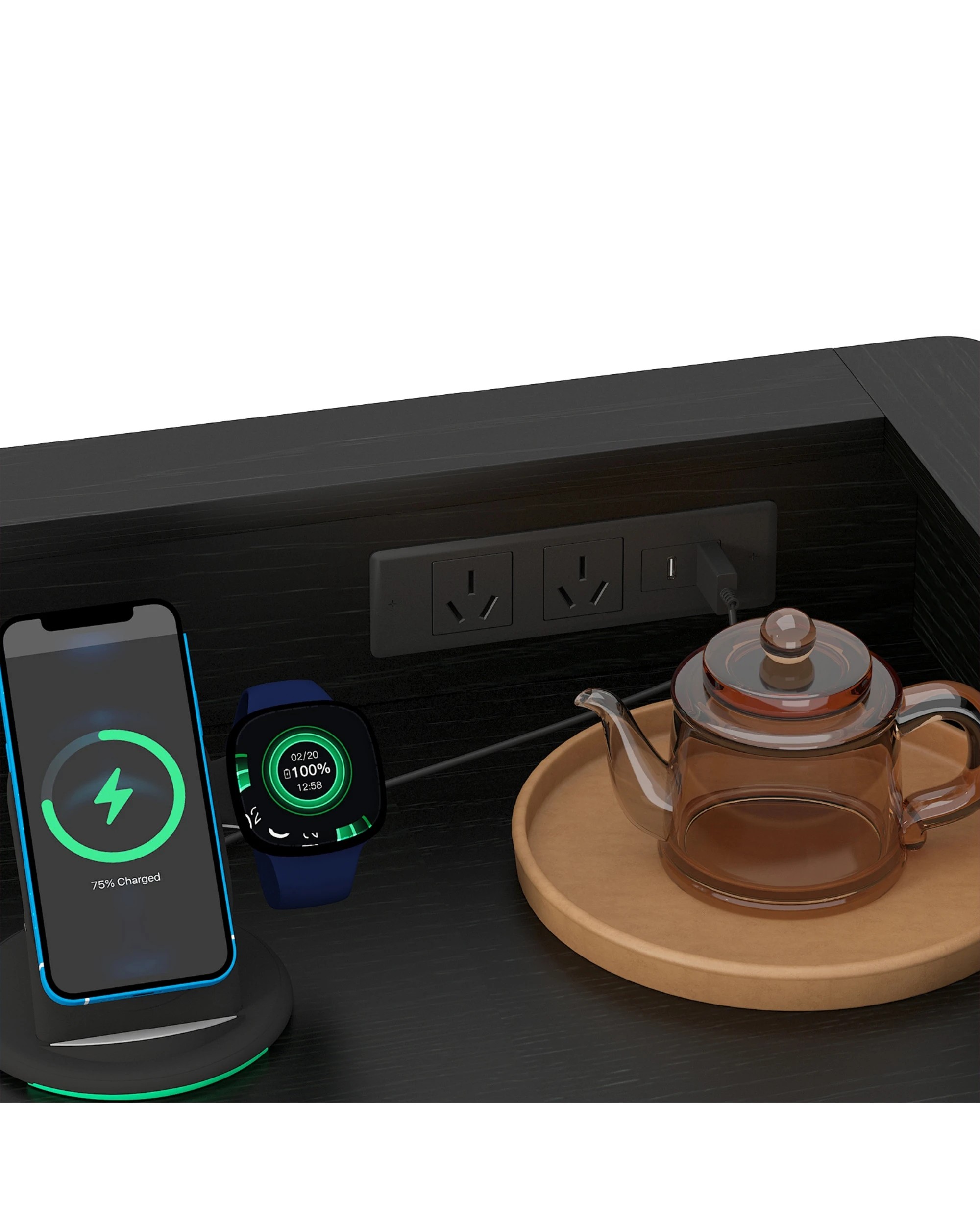 5 Advwin 9 Drawers Dresser with Open Shelf Storage Charging Station & LED Lights - Black, 5 of 8