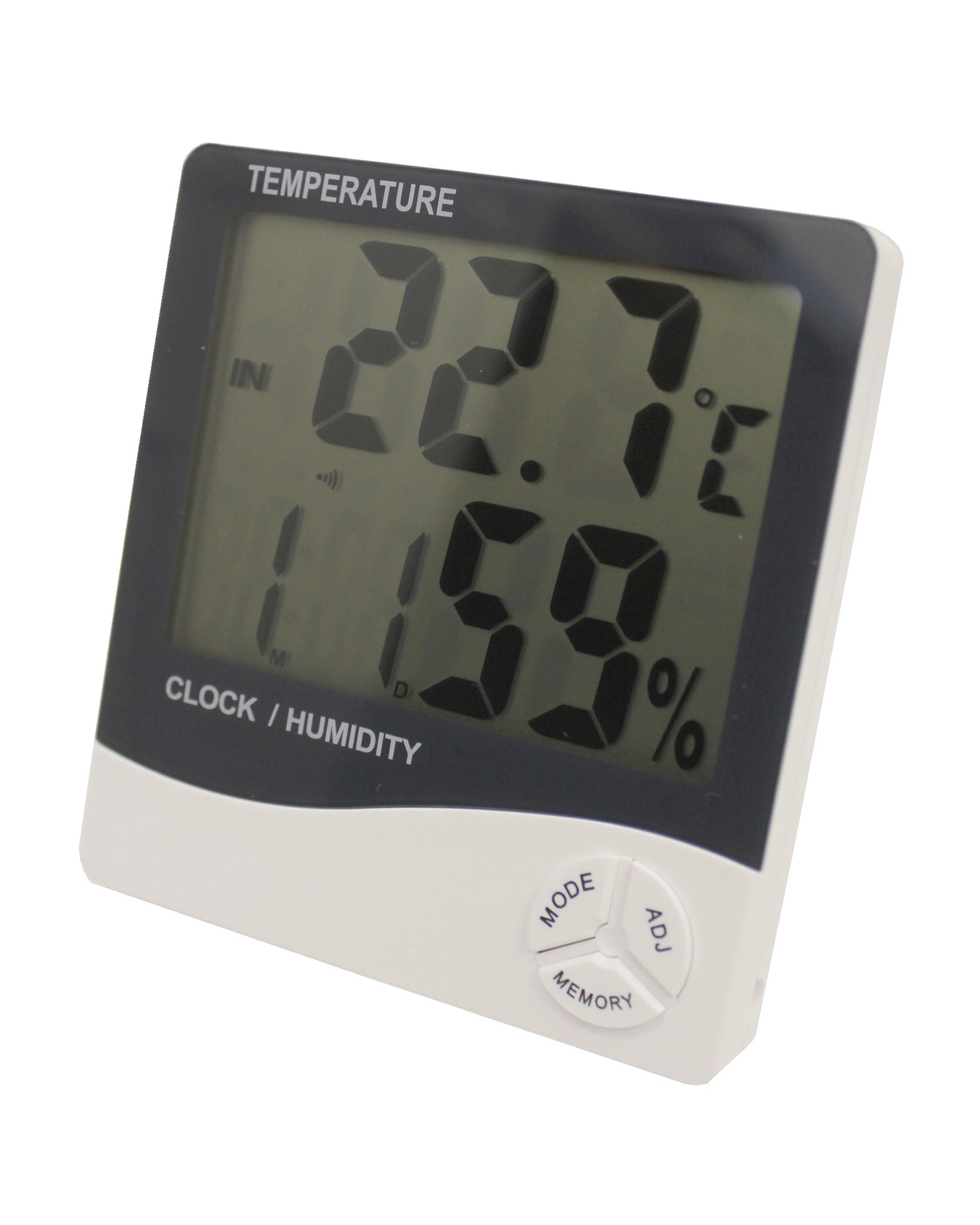 1 TODO Digital Thermometer Hygrometer Alarm Clock Temp Humidity Large Lcd Display, 1 of 2