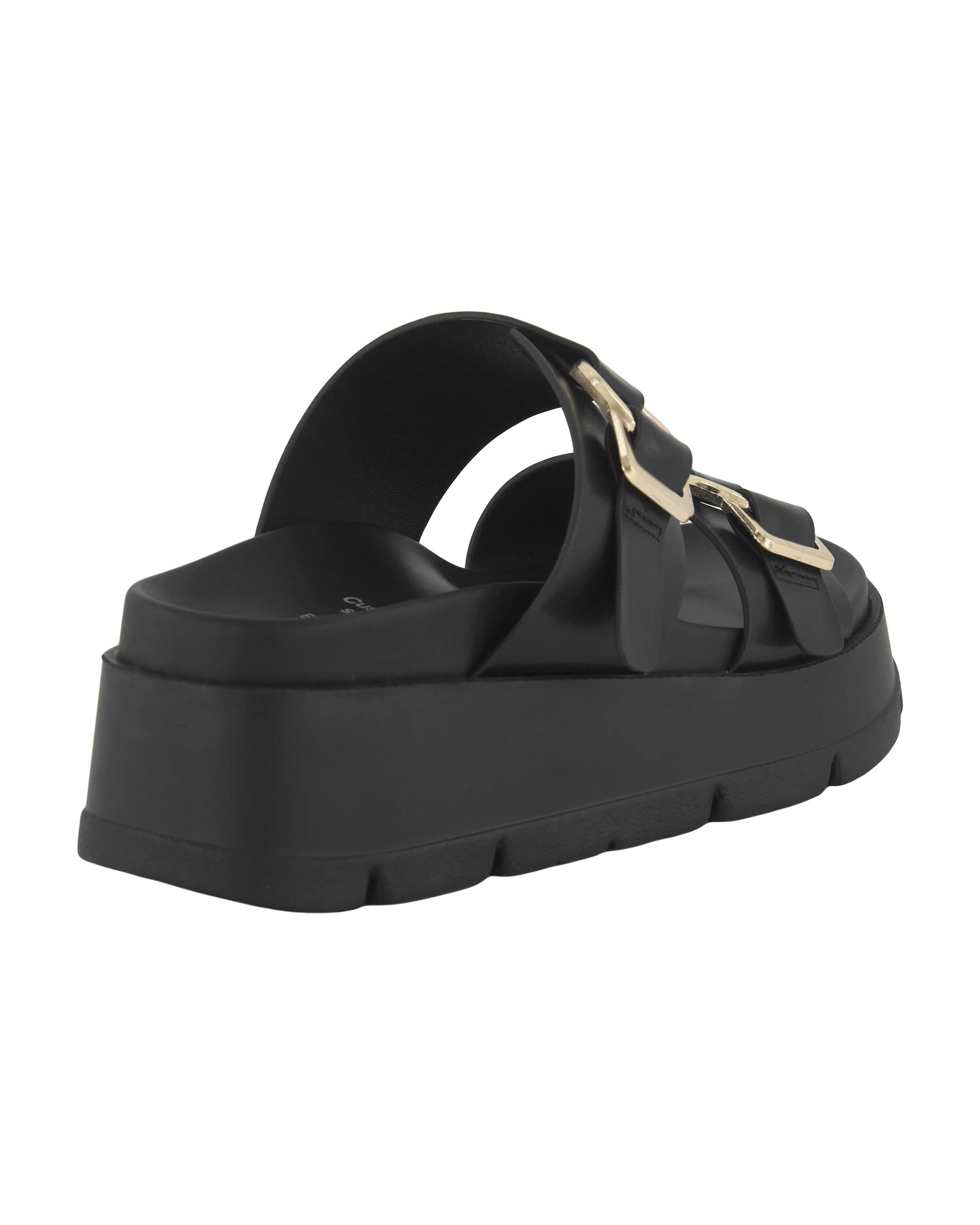 4 Double Buckle Platform Heels Black, 4 of 5