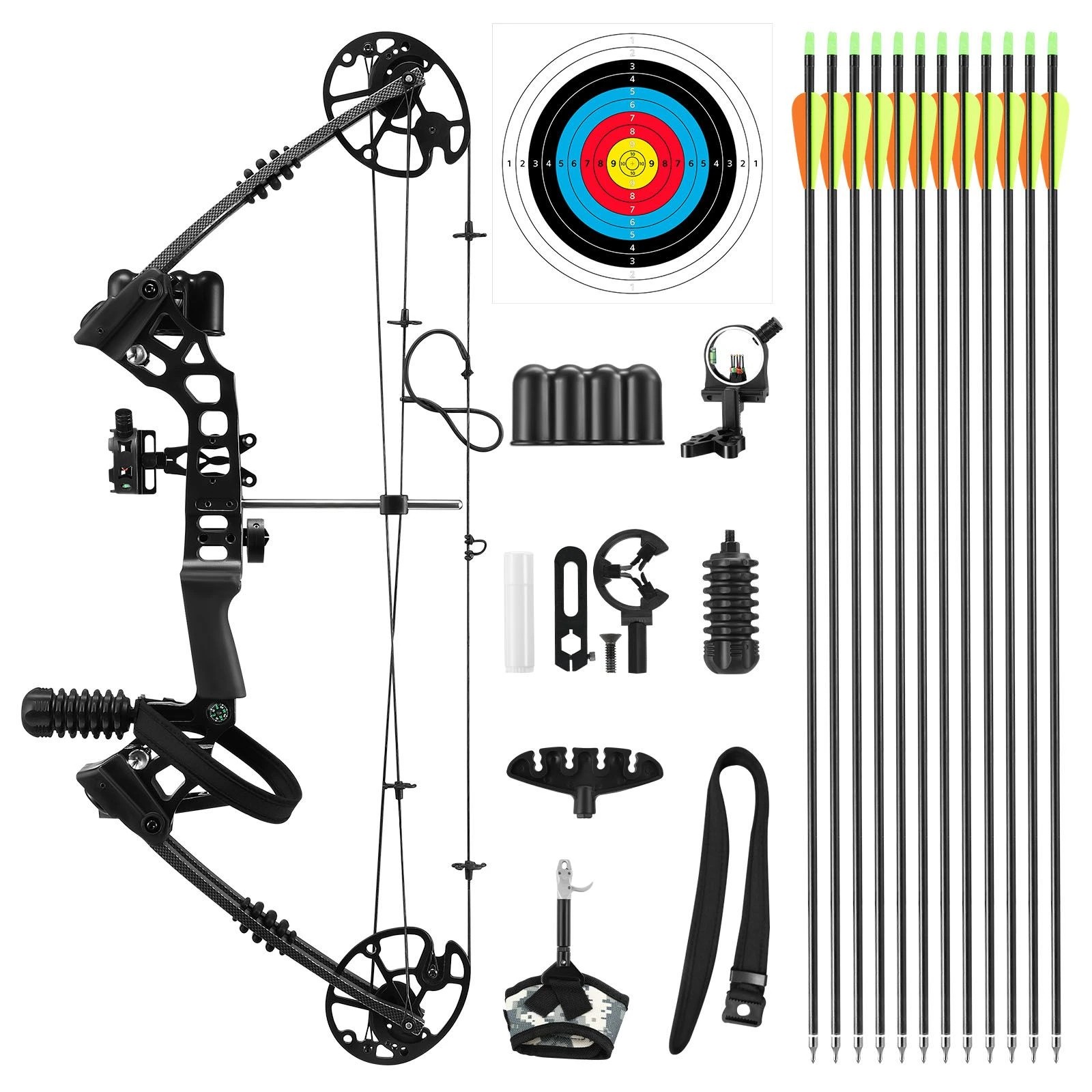 1 AUSWAY Compound Bow Arrow Set Sports Archery Hunting Target Shooting, 1 of 5