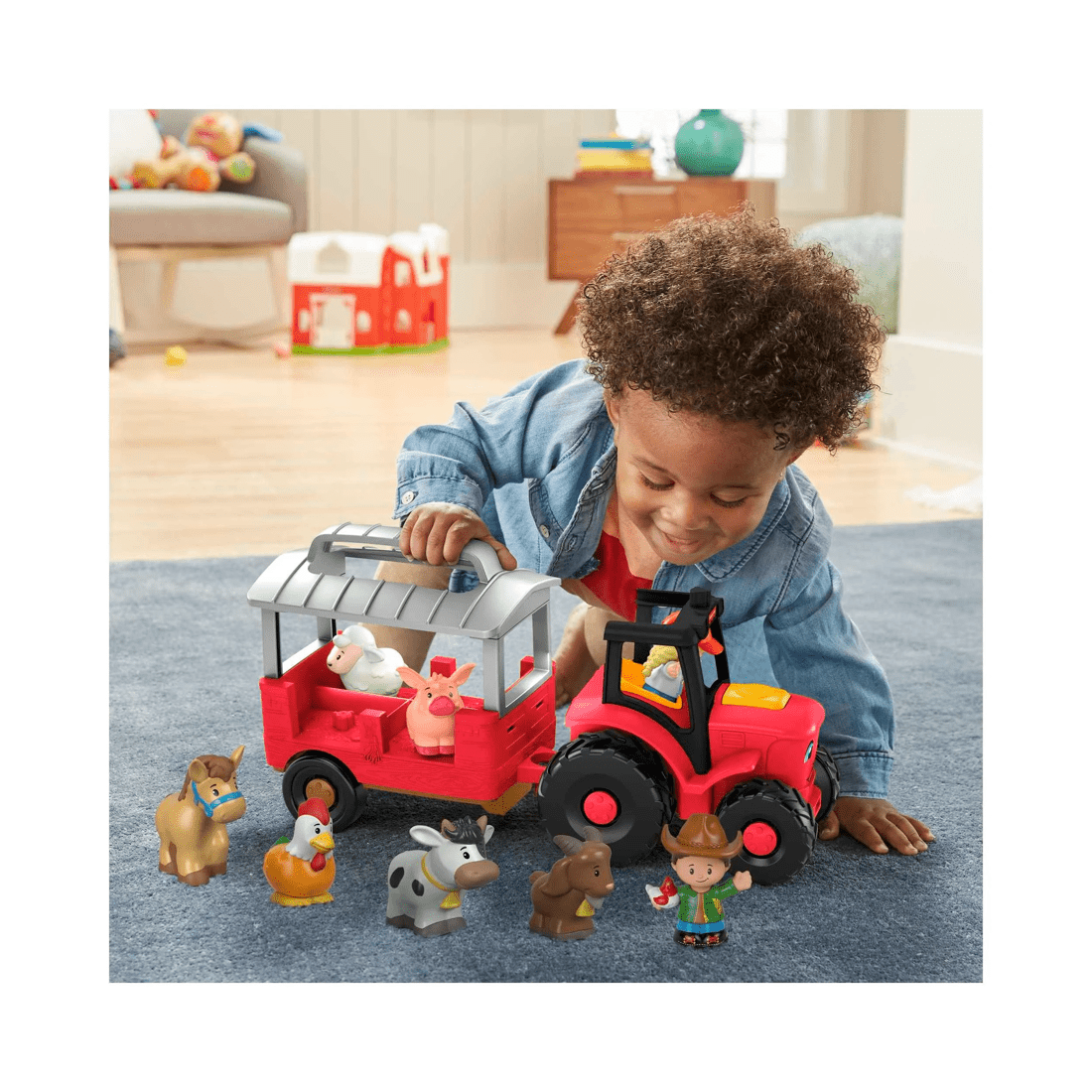 4 Fisher Price Mattel Little People Caring For Animals Tractor Gift Set Musical Farm Truck
 - Multi, 4 of 6