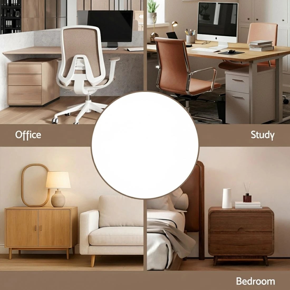 4 Artiss Filing Cabinet Files Storage Office Shelves File Organiser Rustic  2 Drawer - Natural, 4 of 4