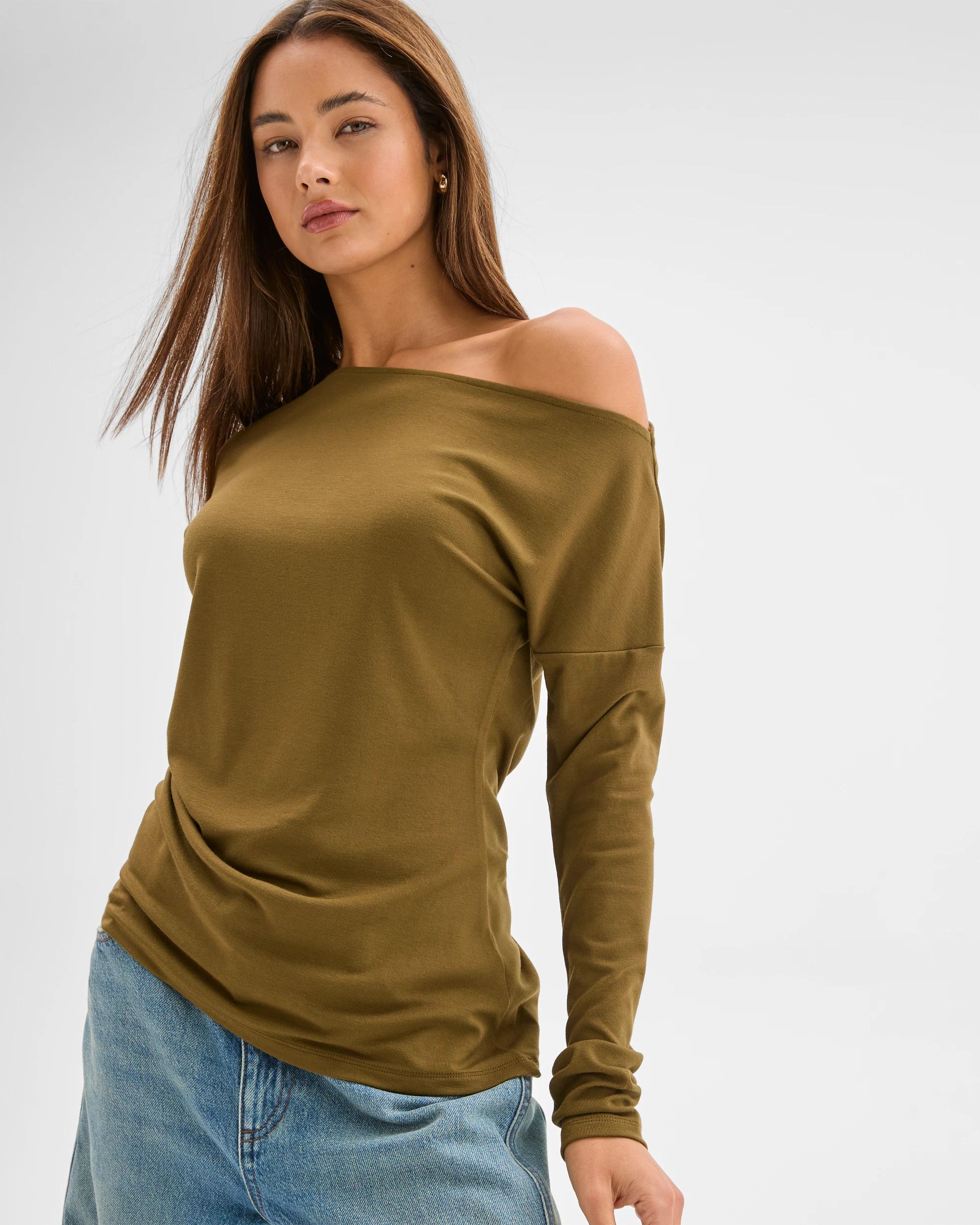 3 Lily Loves Asymmetrical Top DEEP MOSS, 3 of 6